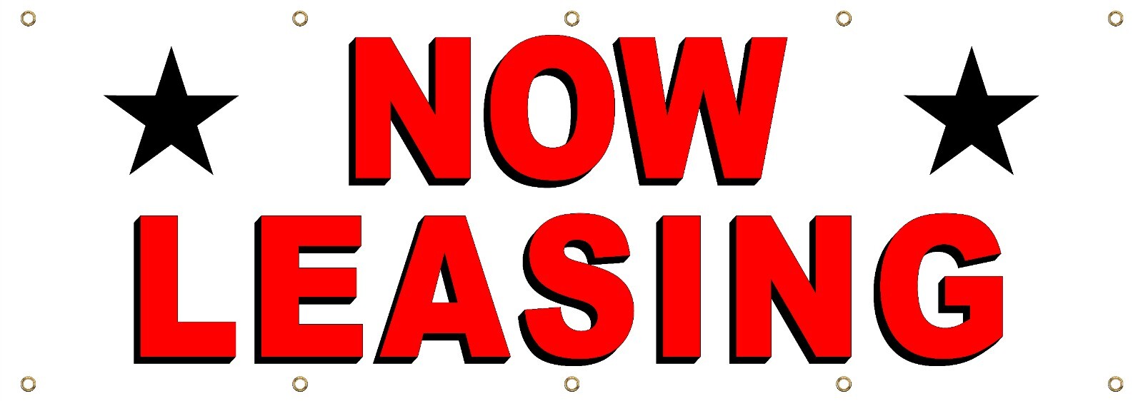 NOW LEASING – Advertising Vinyl Banner Flag Sign printed in the USA
