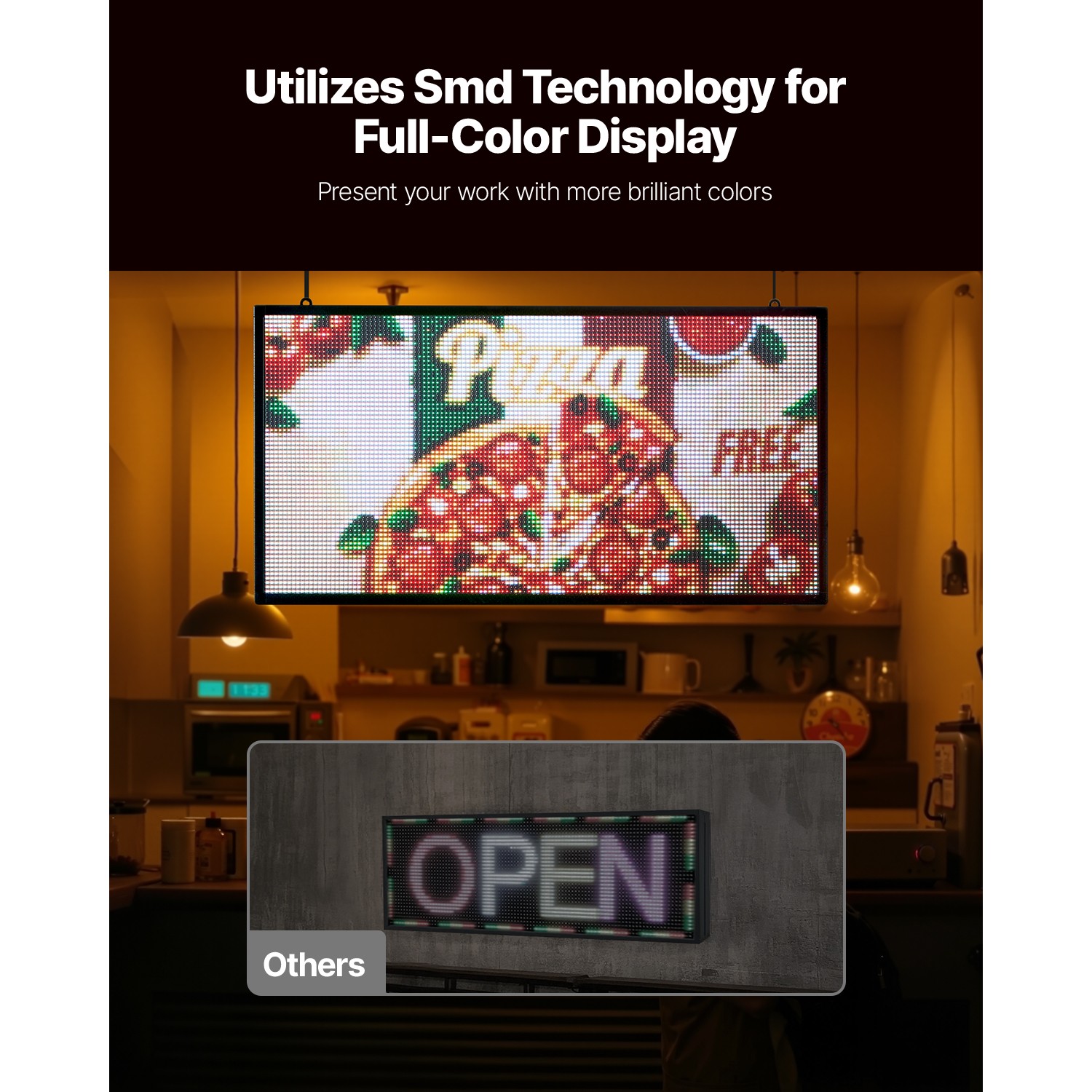 Uimoso 27×14 in Programmable LED Display Board with Scrolling Full-Color Text