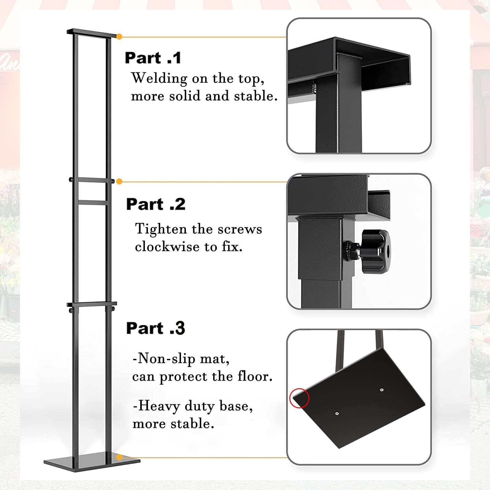 WHAUU Display Stand Sign Holder,Heavy Duty Adjustable Pedestal Sign Stand Up …