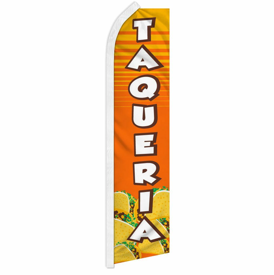 « TAQUERIA » advertising super flag swooper banner business sign food taco burrito