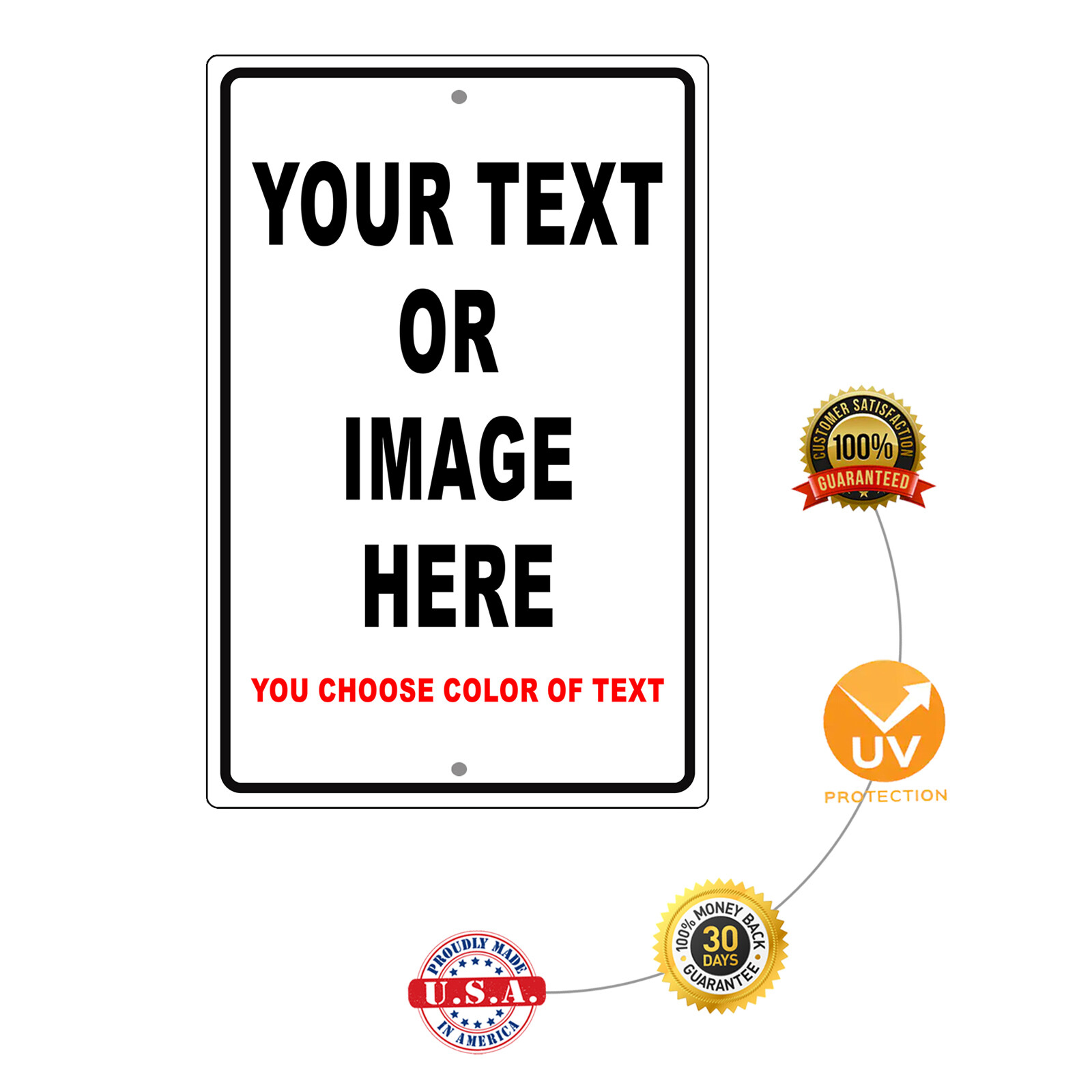 Personalized Your Own Choice Words Or Image Custom Designs Aluminum Metal Sign