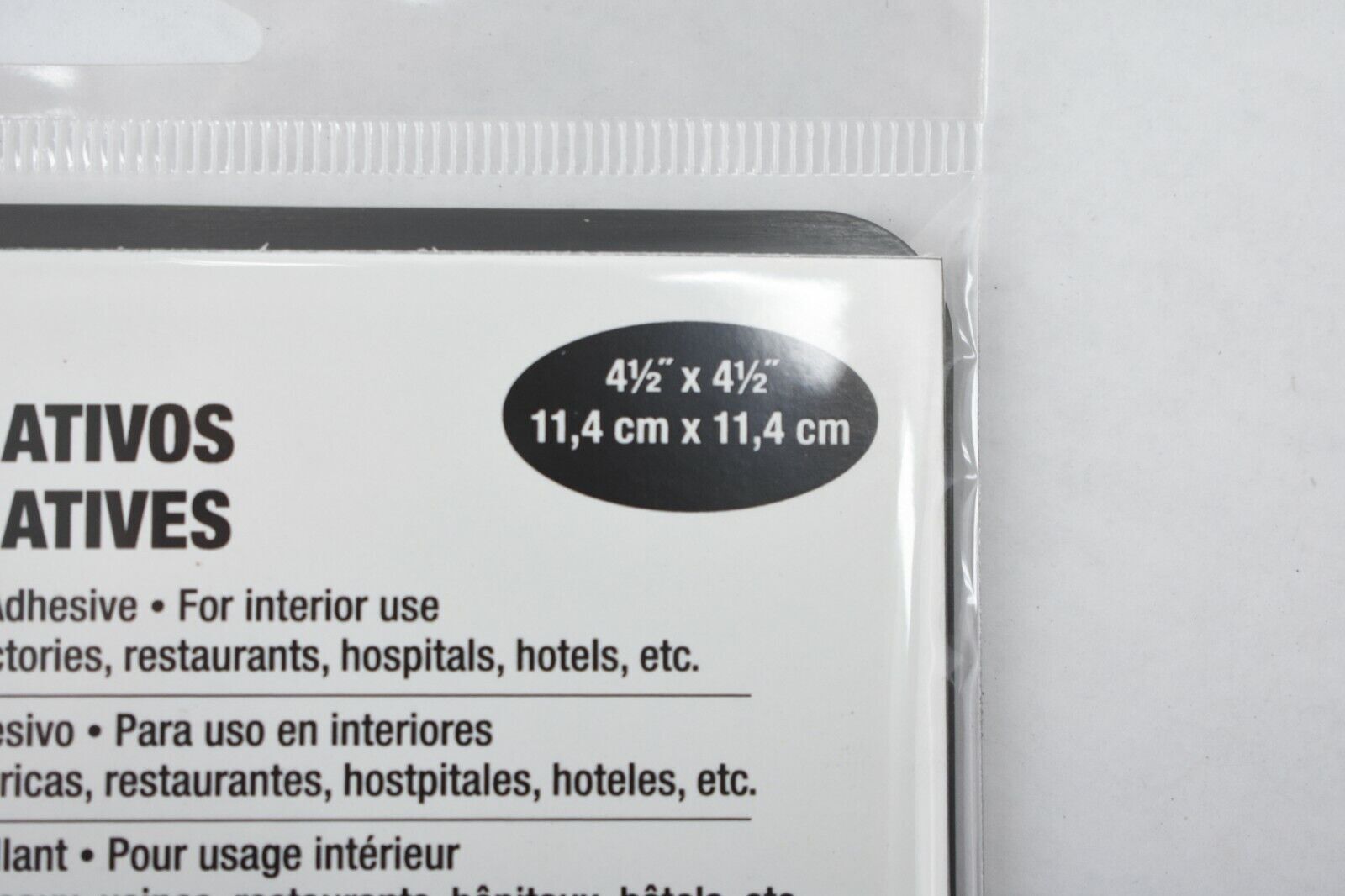 Hy-Ko Silver Informational Sign 4-1/2&Prime; x 4-1/2&Prime; Restroom Symbol 5 Pack Plastic