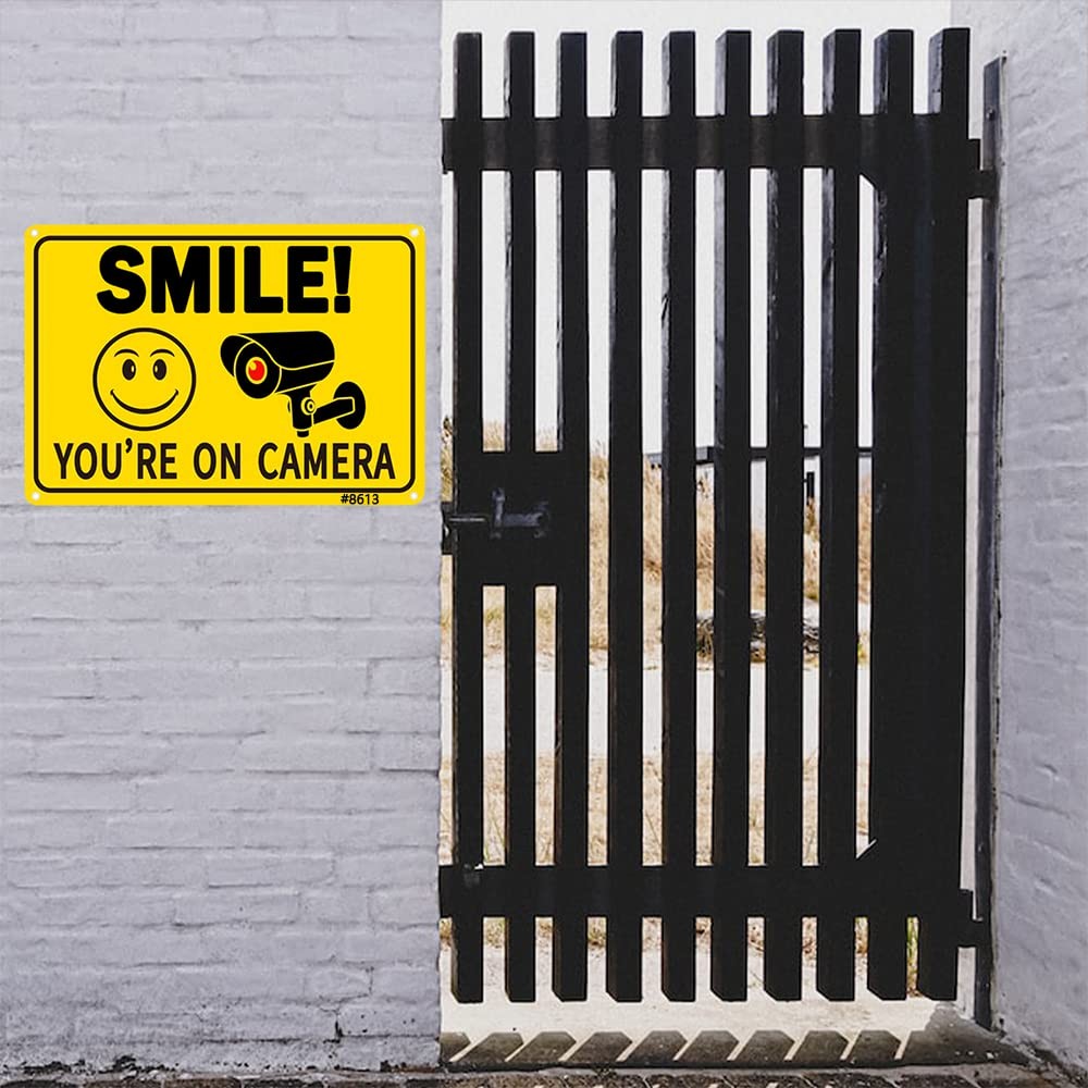 2 Pack Camera Signs 10×7 Inch Security Surveillance Warning Home Office RustFre