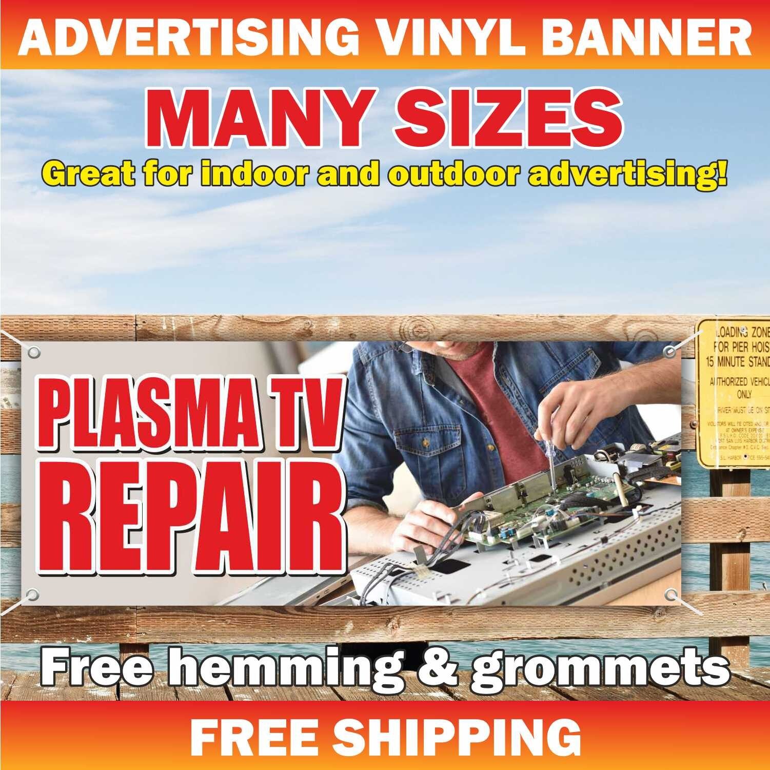 PLASMA TV REPAIR Advertising Banner Vinyl Sign service lcd fix