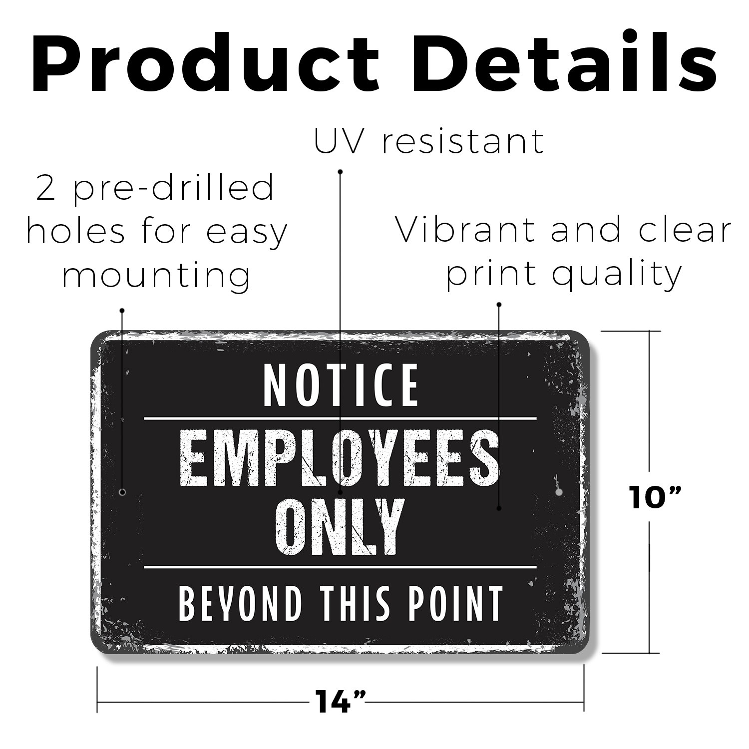 Notice Employees Only Beyond This Point Sign Authorized Personnel Inside