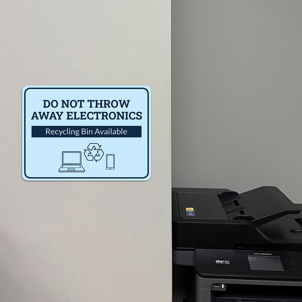 Classic Framed Plus Do Not Throw Away Electronics – Recycling Bin Available Sign