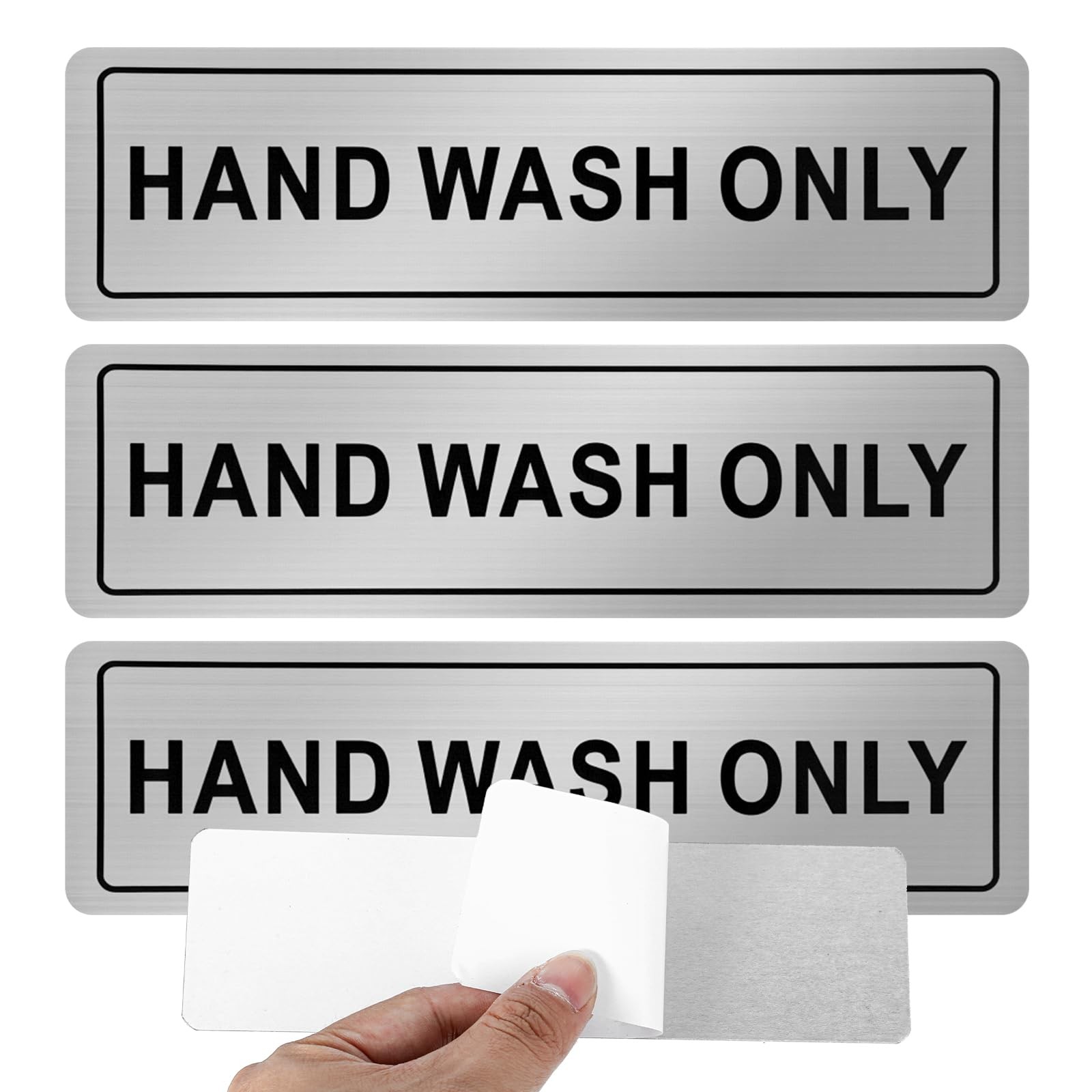 SelfAdhesive Wash Hands Bathroom Aluminum Metal Sign 7×2 Inch 4 PCS