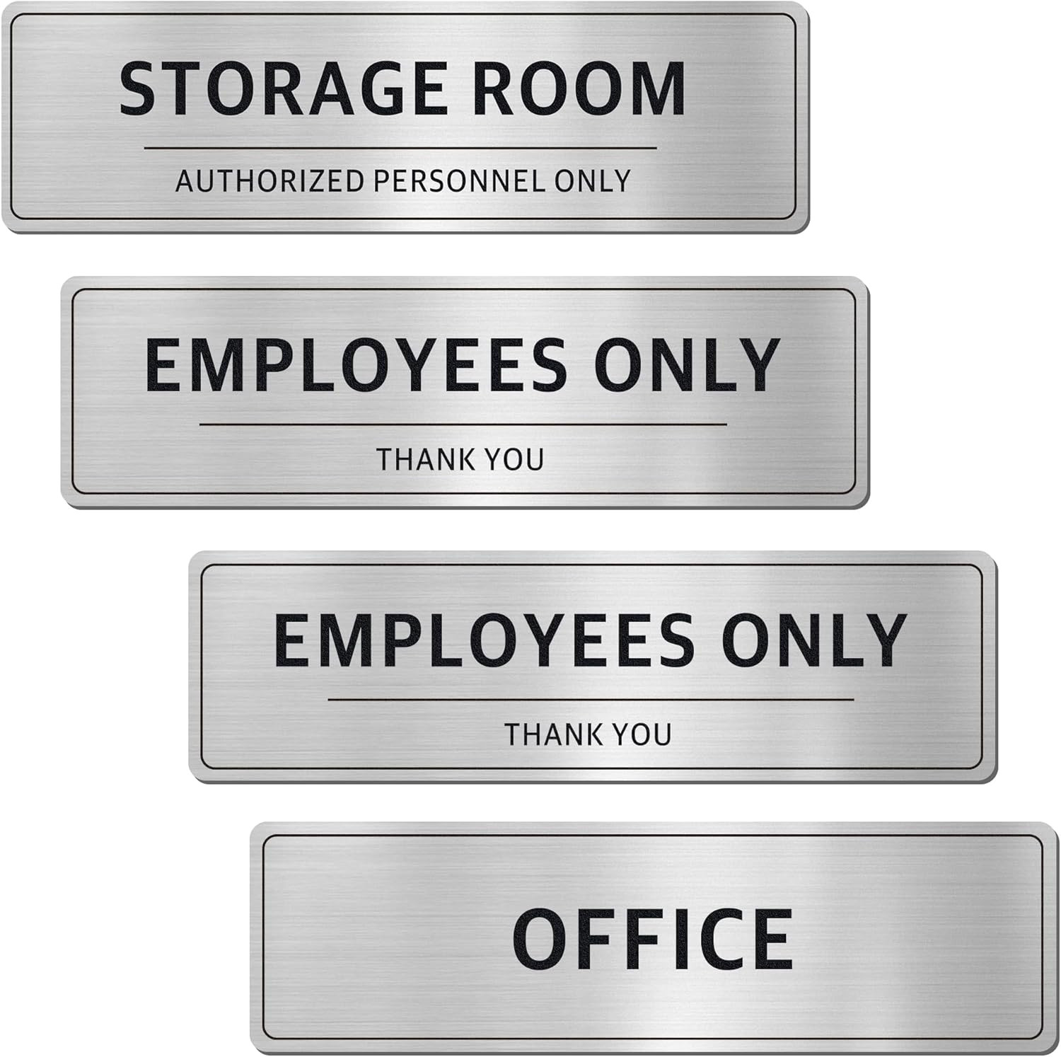 Authorized Personnel Door Signs 4 Pack Employees Only Storage Room Office Set