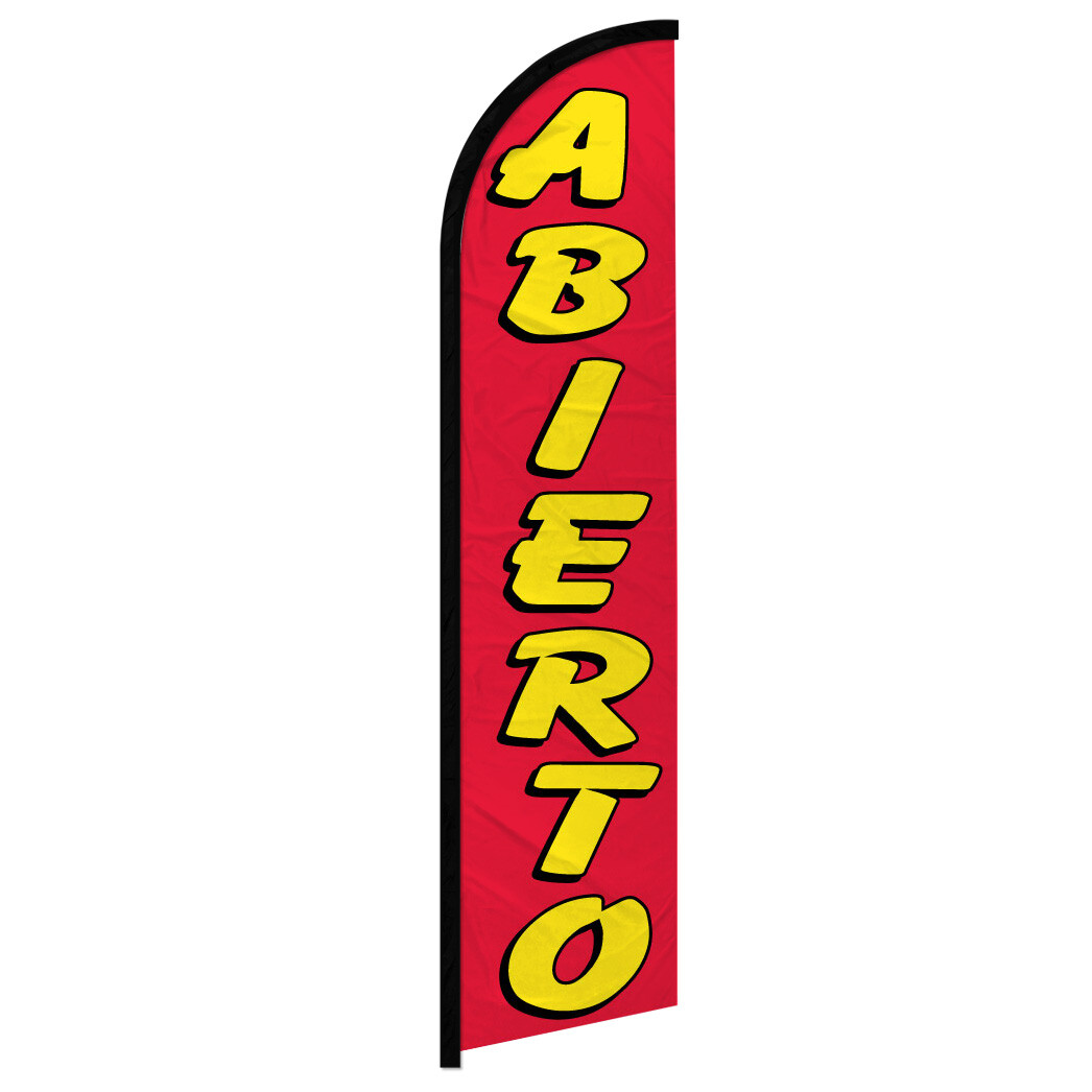 Abierto Windless Swooper Flag We&rsquo;re Open Flag
