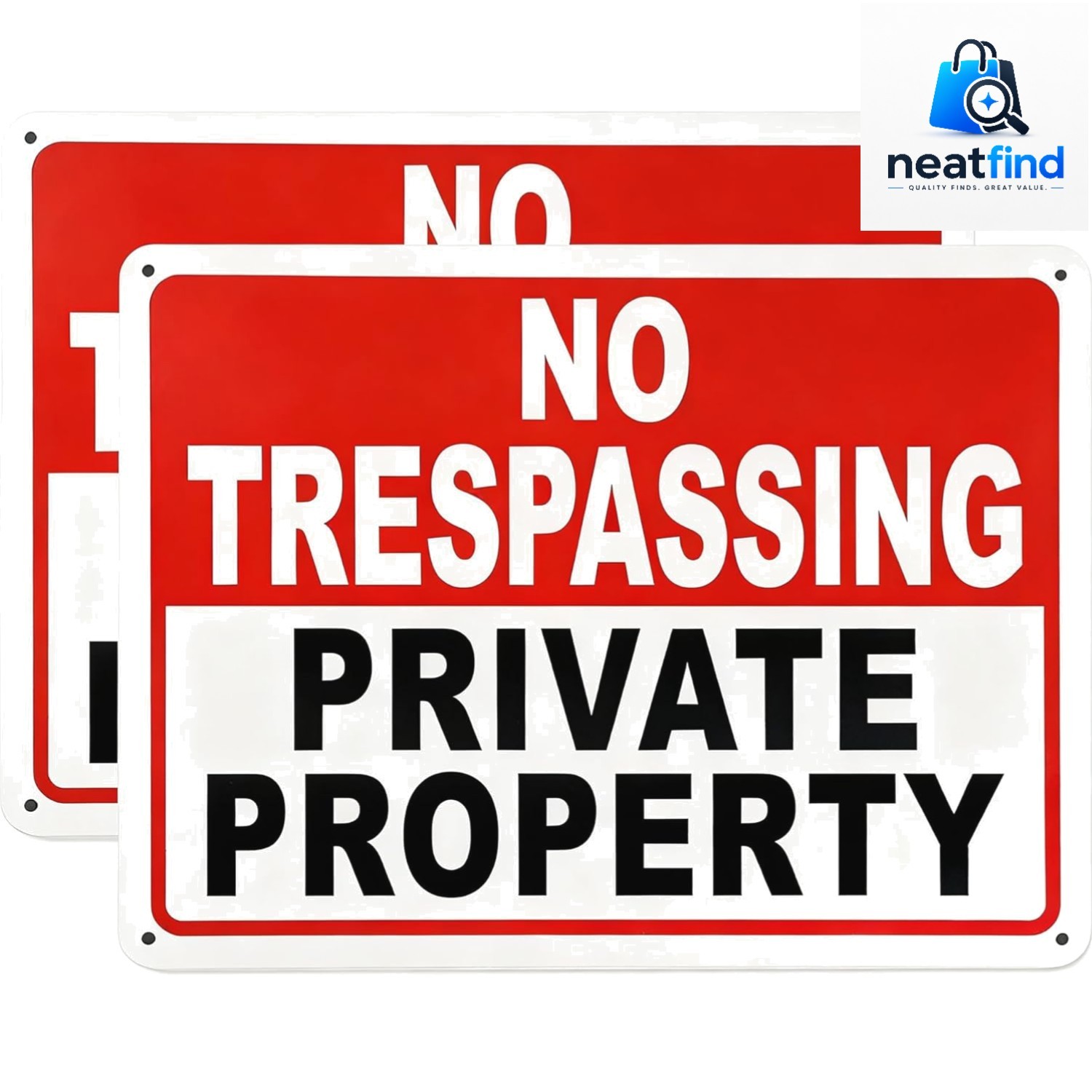 2 Pack No Trespassing Signs Private Property – 10×7 Inch 40 Mil Rust Free Alu…