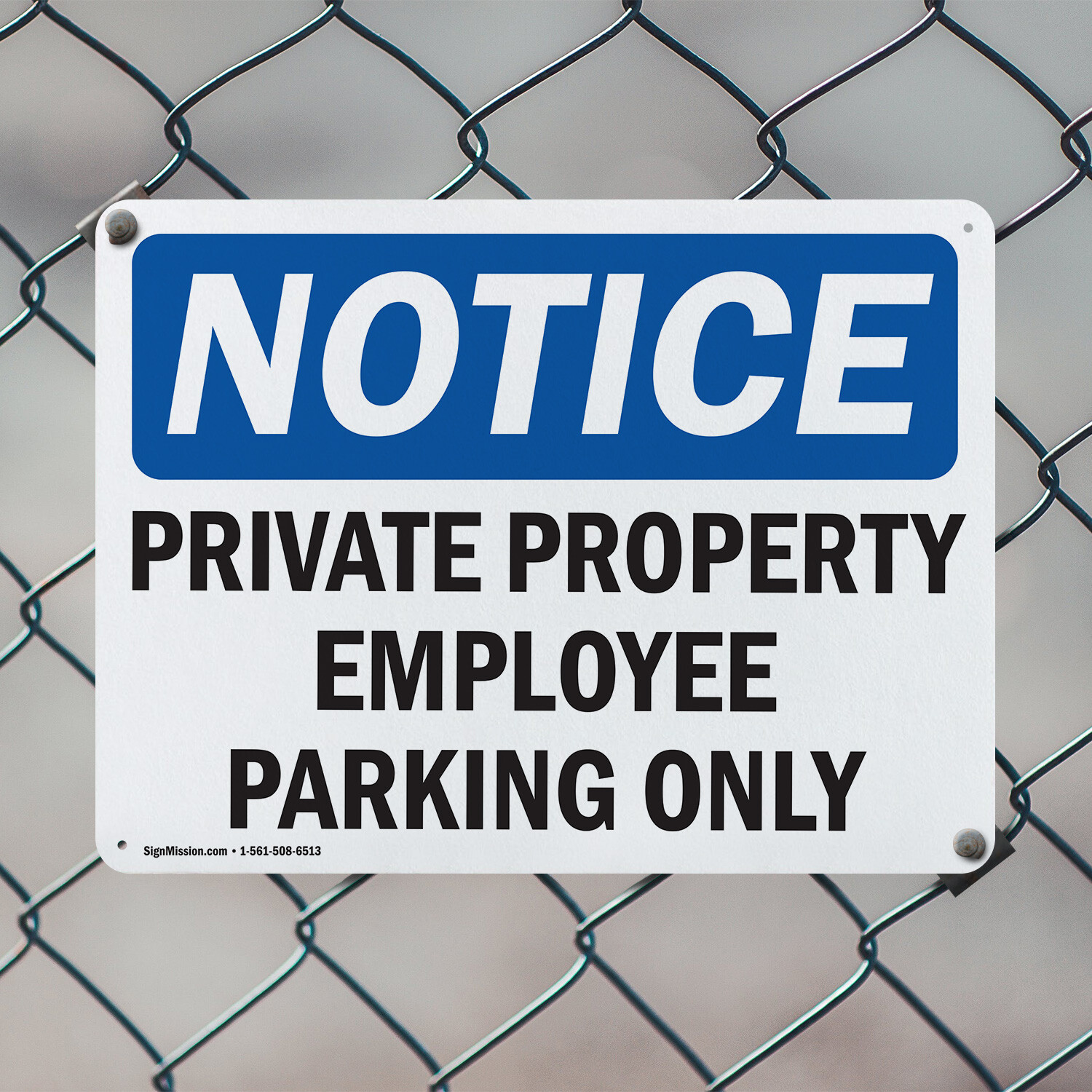 (2 Pack) Private Property Employee Parking Only OSHA Notice Sign Decal Metal