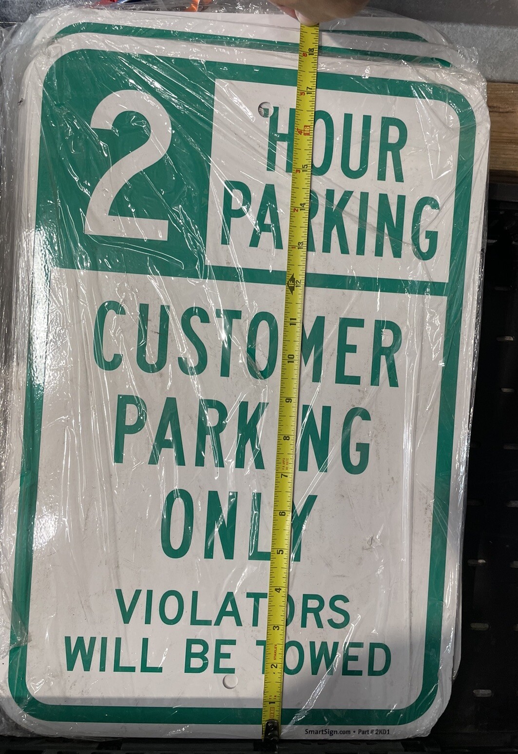 2 Hour Parking – Customer Parking Only Violator Heavy Gauge Metal Parking Sign