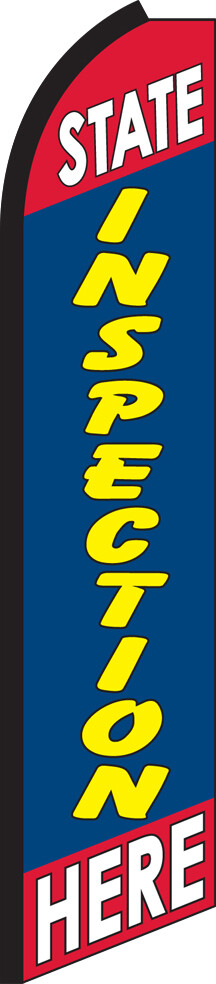 State Inspection Here 15&prime; Tall Swooper Flag & Pole Kit Feather Super Bow Banner