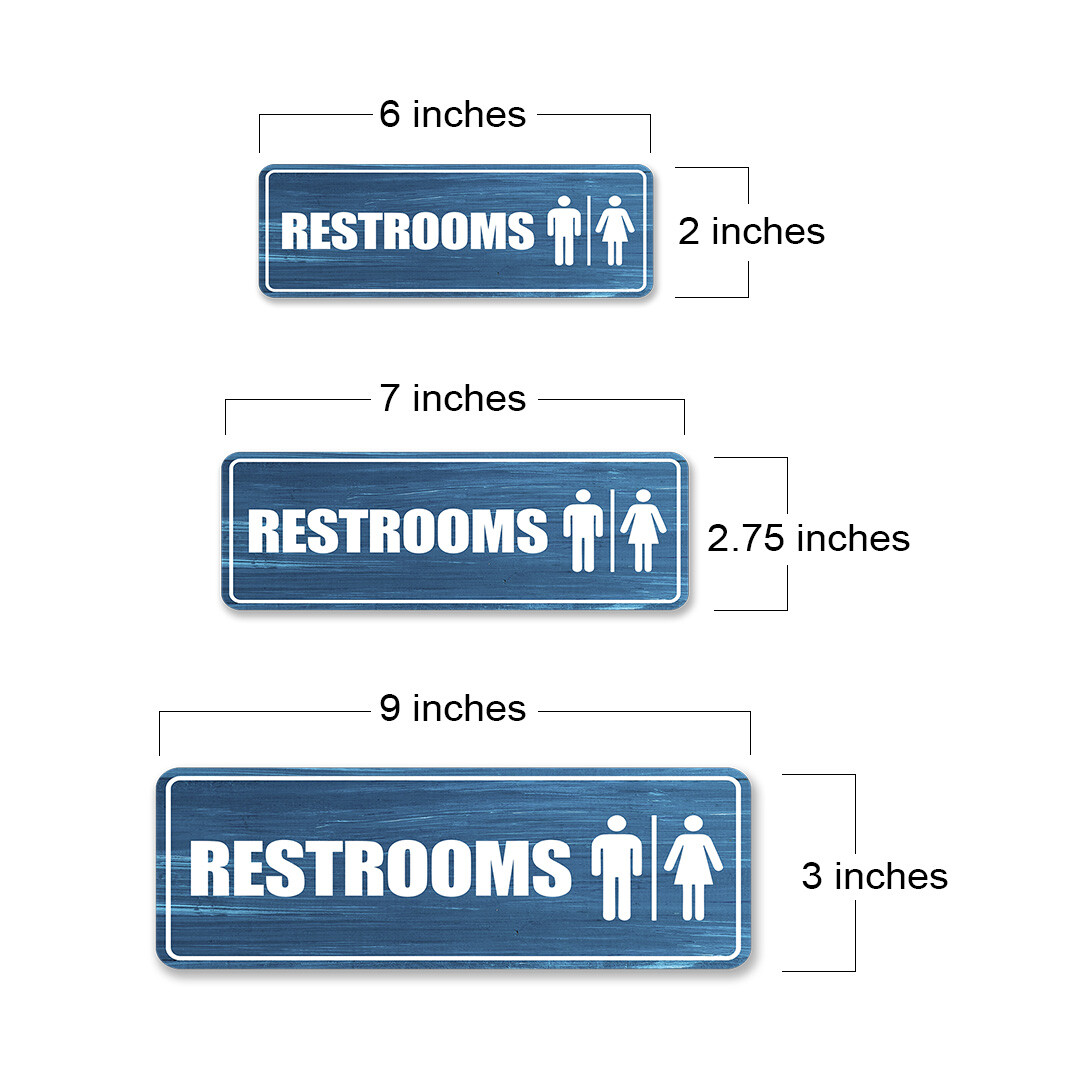 Standard Plus Restrooms Wall or Door Sign | Office Public Signage