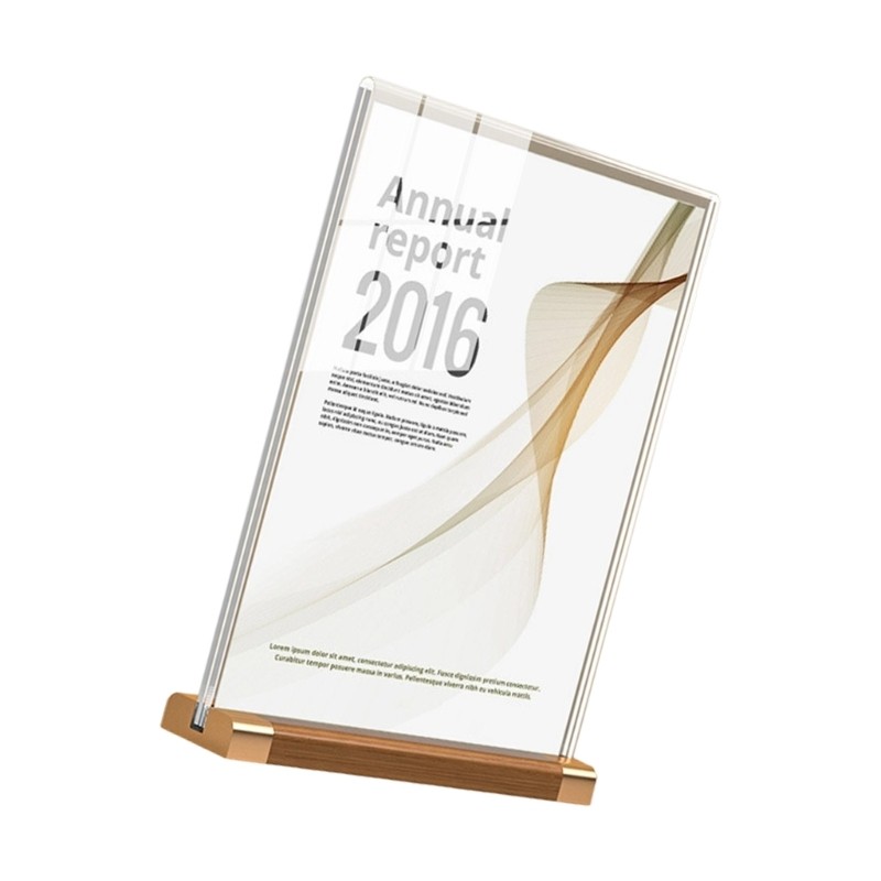 Clear Acrylic A 5 Tabletop Stand Document Holders Display Sign Stand With Base