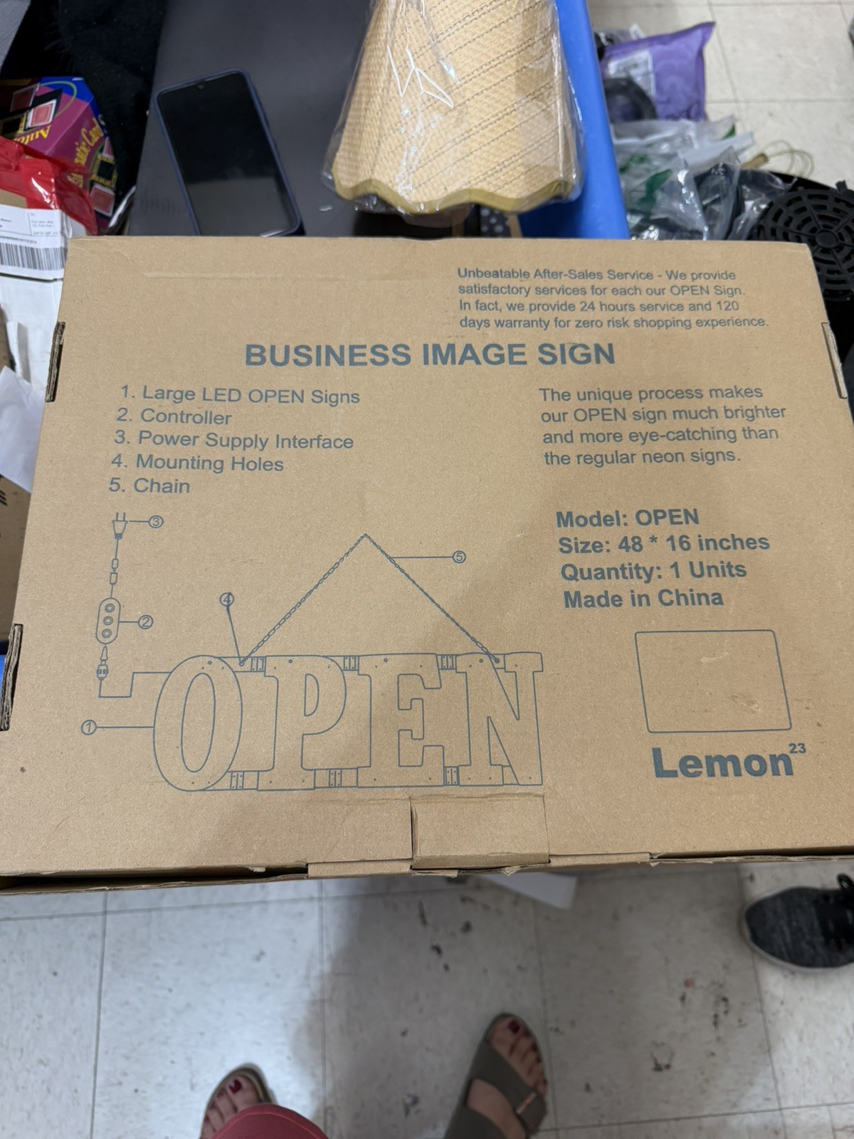 Extra Large LED Open Signs for Business, Unique Design Super Bright Open 48×16”