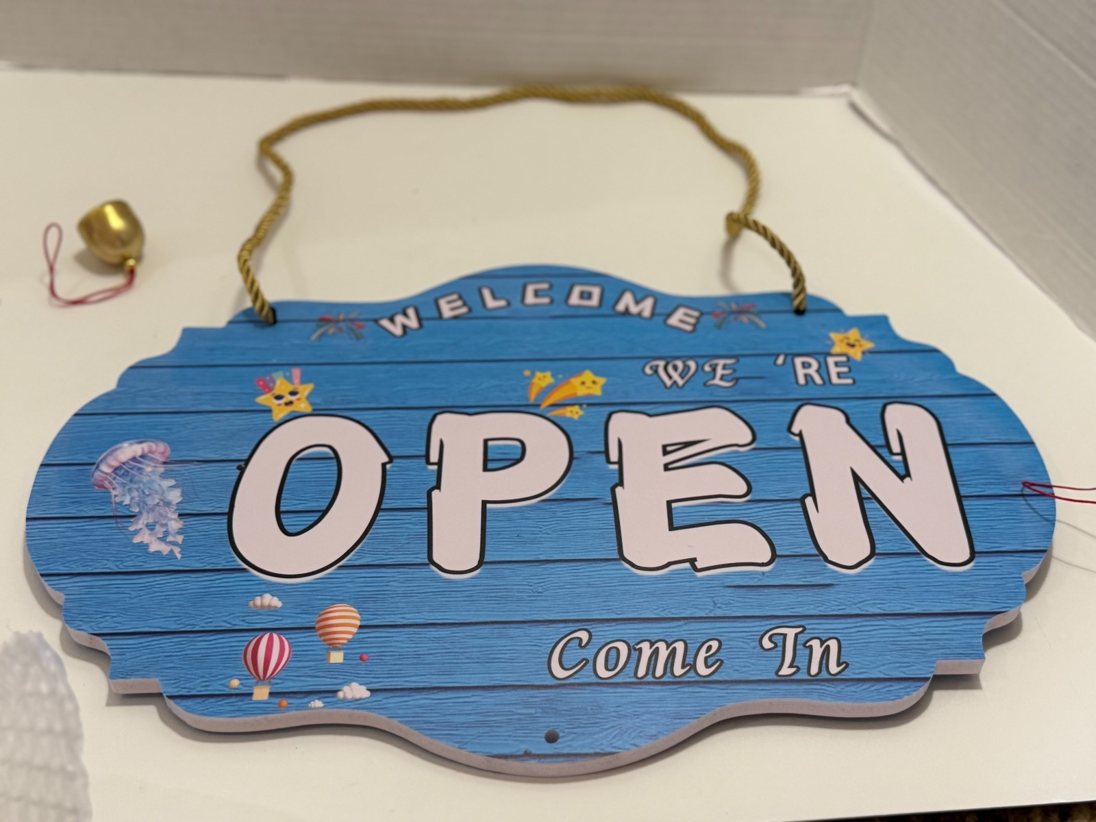 Double Sided « OPEN/CLOSED” Sign w/ “Be Back” Clock 10 x 16 Blue FAST SHIP