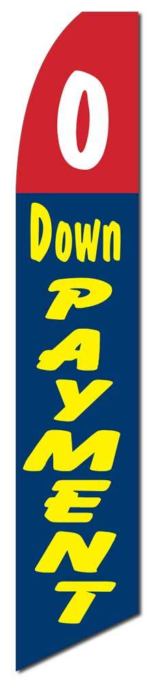 0 DOWN Banner Flag Sign Pole only Swooper Tall Fleather Flutter 2.5’