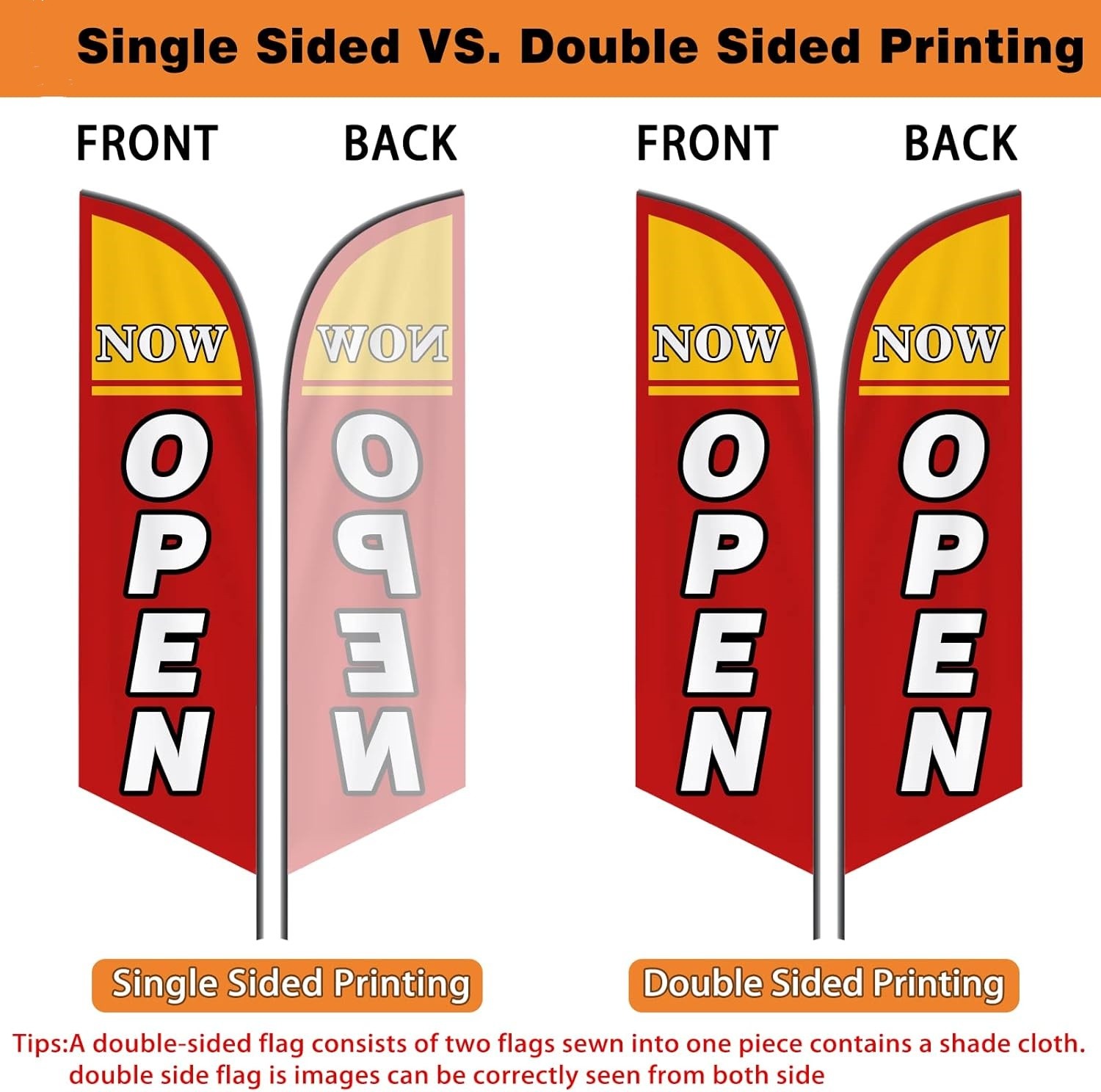 Custom Advertising Feather Flag Personalized Logo Text Sign for Outside Business