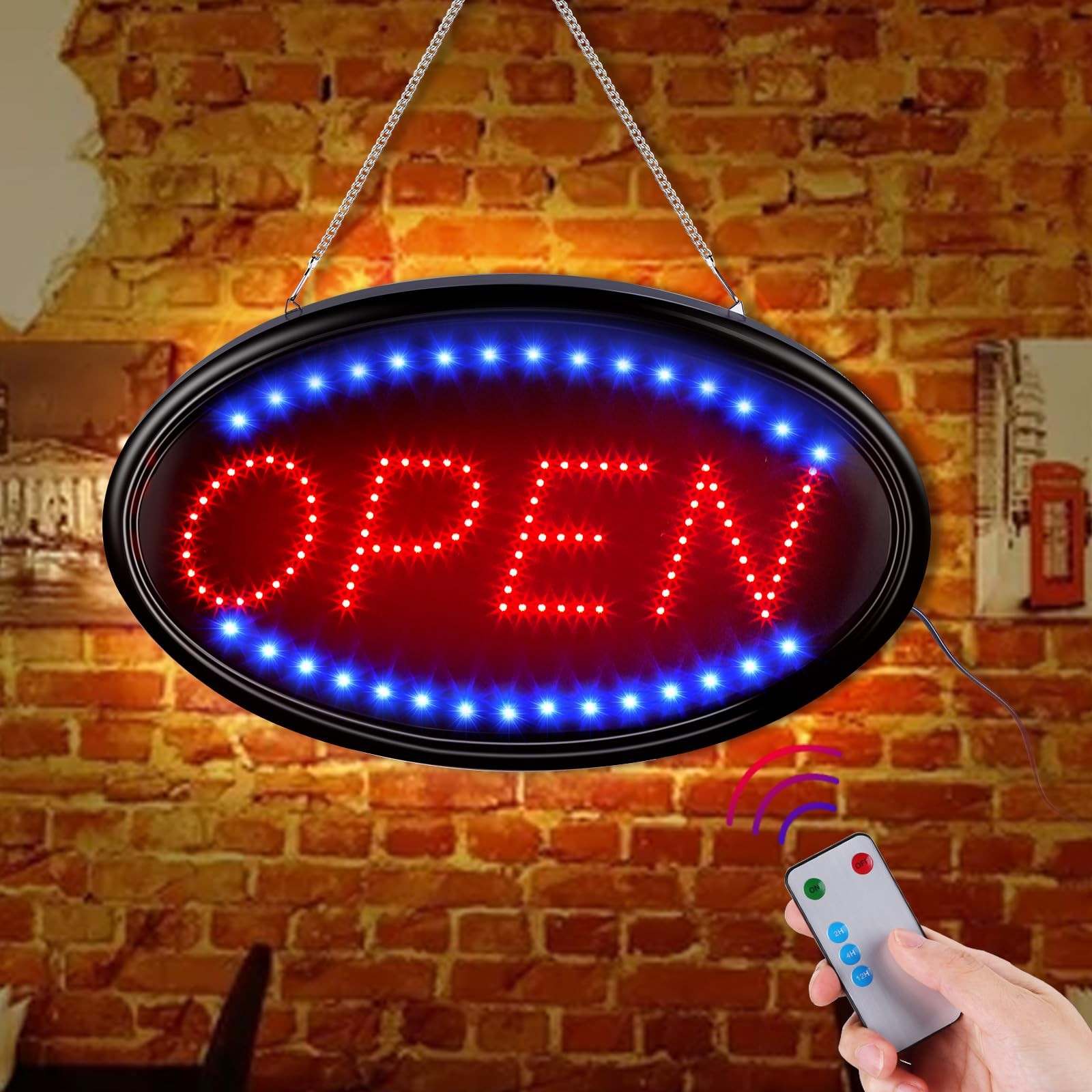 LED Open Sign, FITNATE Large 23×14 inch Business Open Sign with Remote Electr…