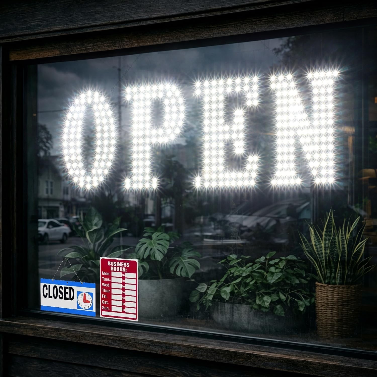 30&Prime;x10&Prime; Large LED Open Signs for Business Super Bright Unique Design White Op…