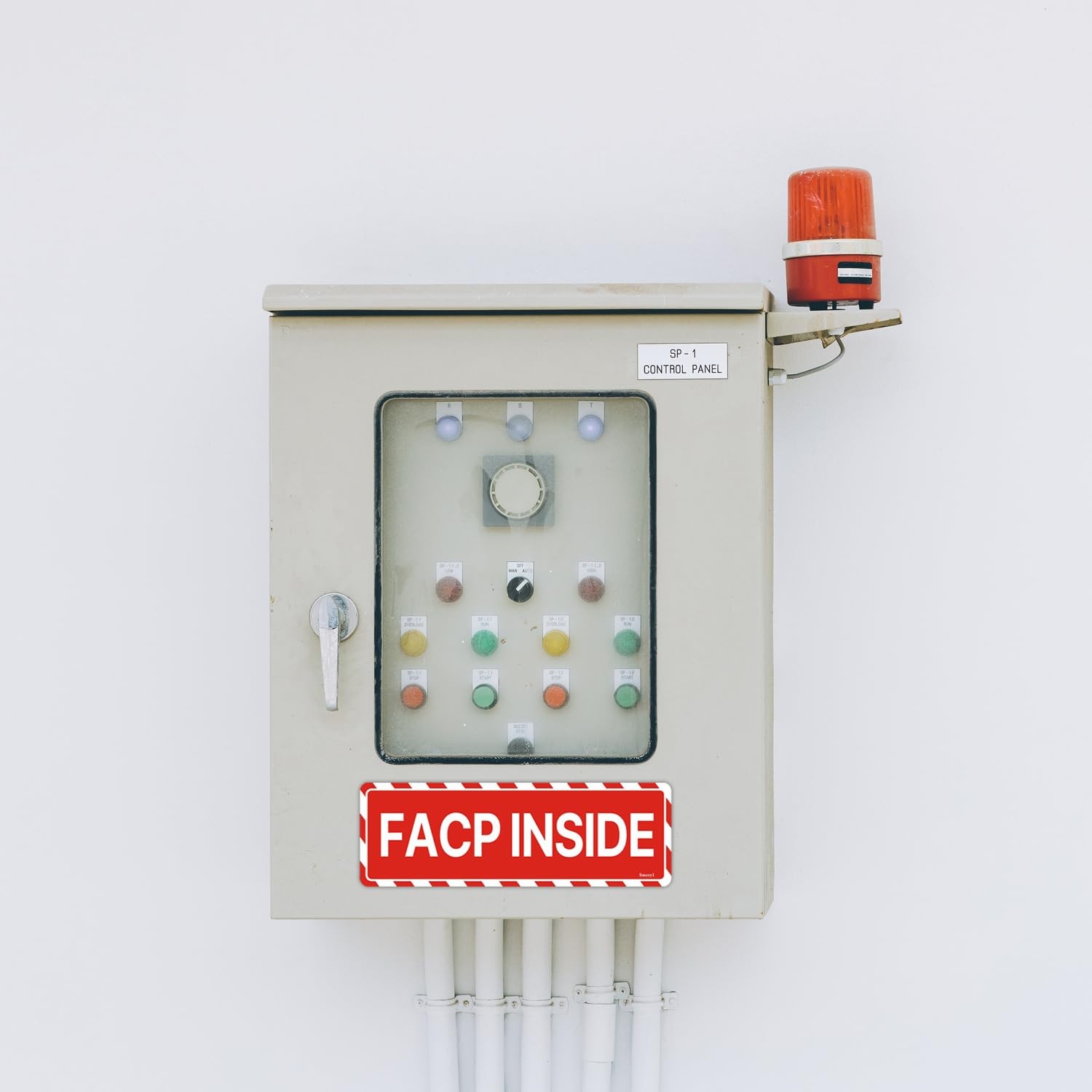 2 PCS FACP Inside Signs Fire Alarm Control Panel 9×3 Inch Thick Acrylic