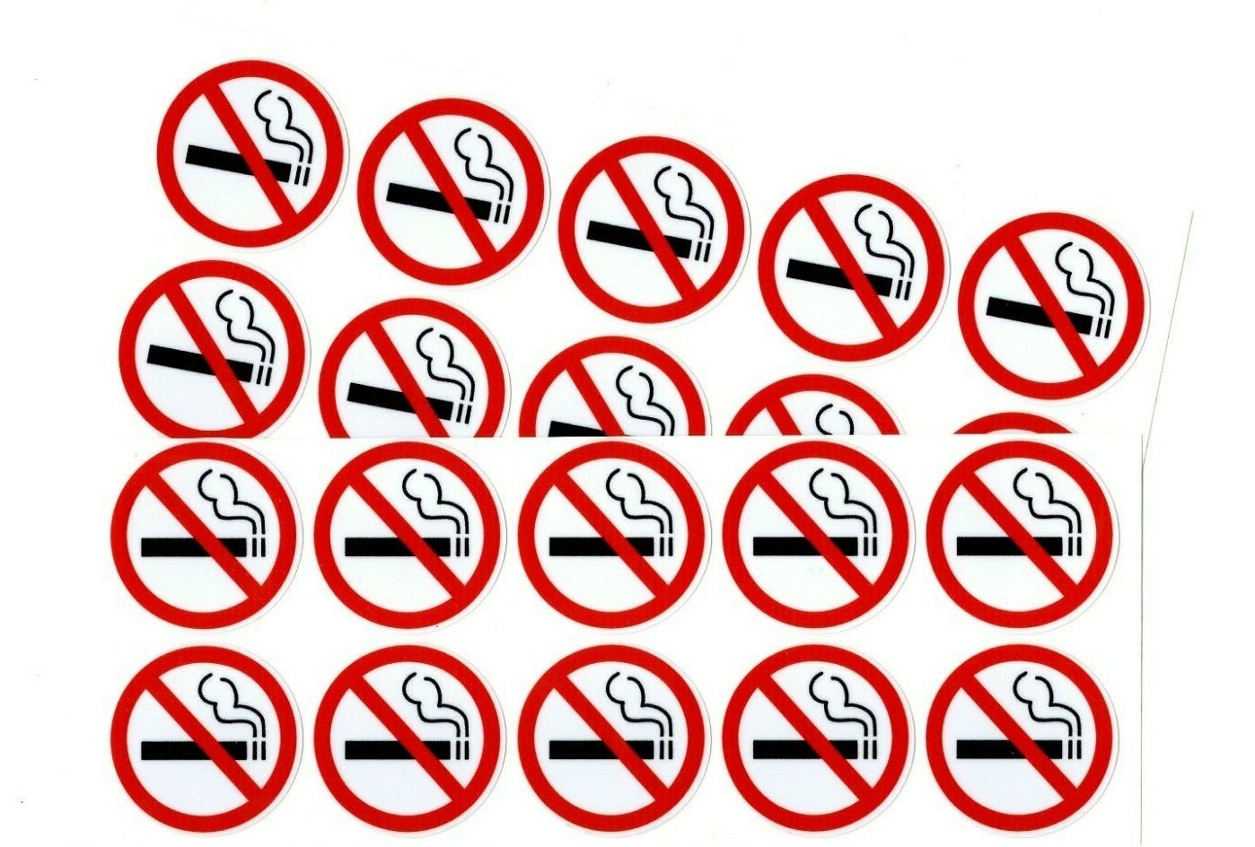 20 – NO SMOKING stickers | clear | 1.5&Prime; dia | outdoor durable business signs