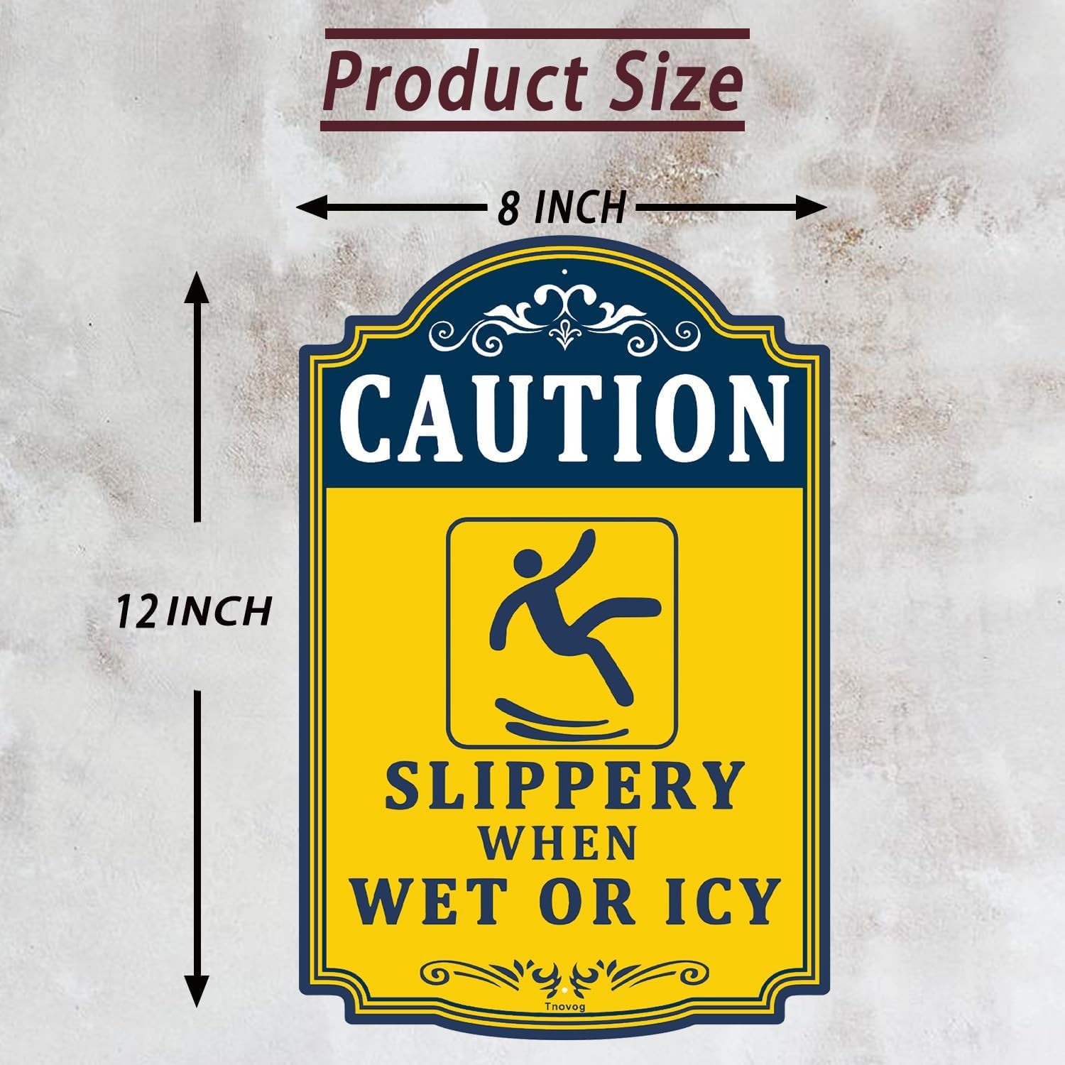 Caution Slippery When Wet Icy Sign 12×8 Inches Reflective Aluminum 2 PCS