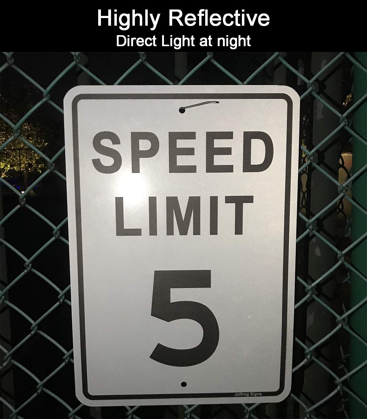 17×12 Inch Speed Limit 5 MPH Reflective Aluminum Safety Road Sign 2 PCS