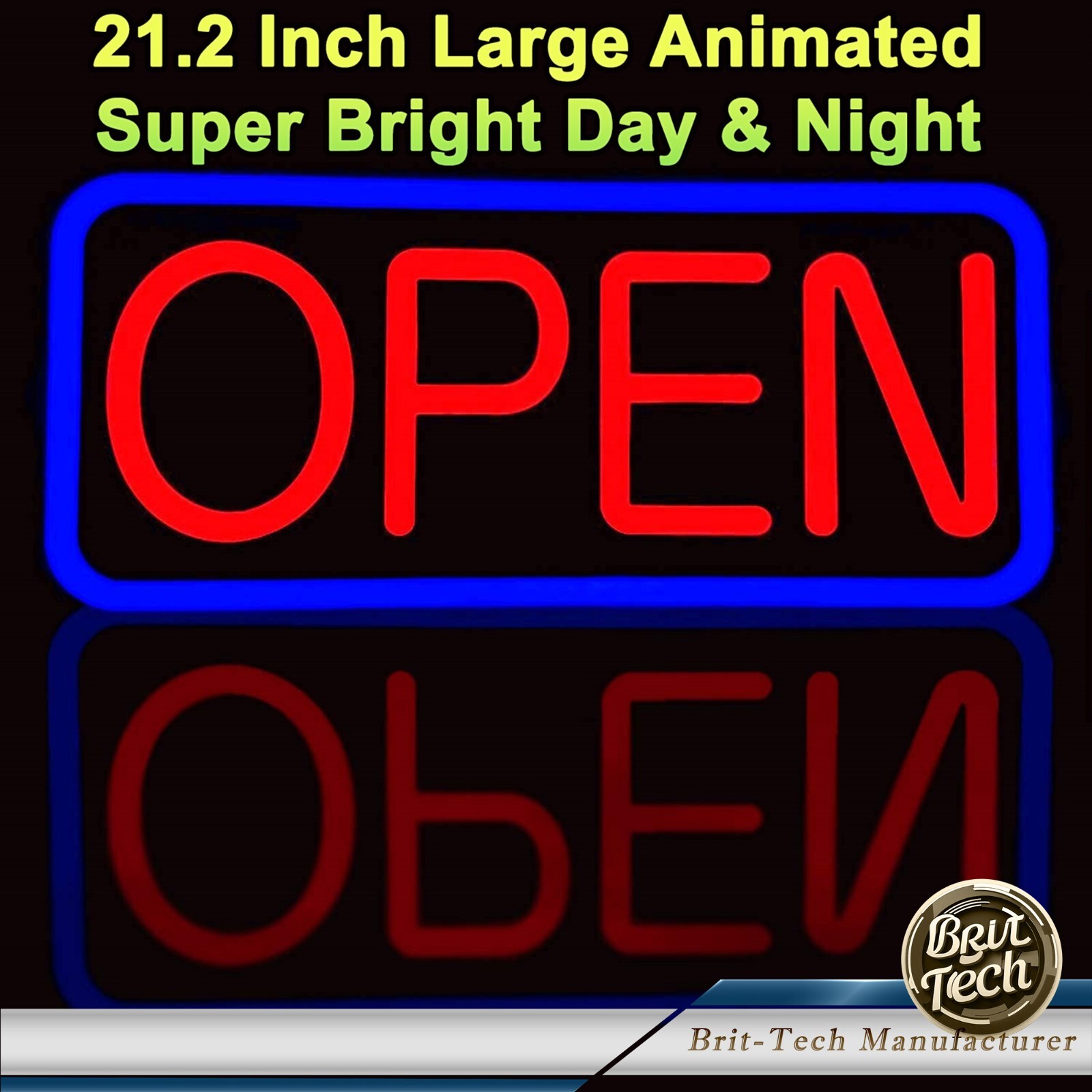 Large LED Open Sign 21&Prime; Neon Light Bright for Restaurant Bar Store Shop Business