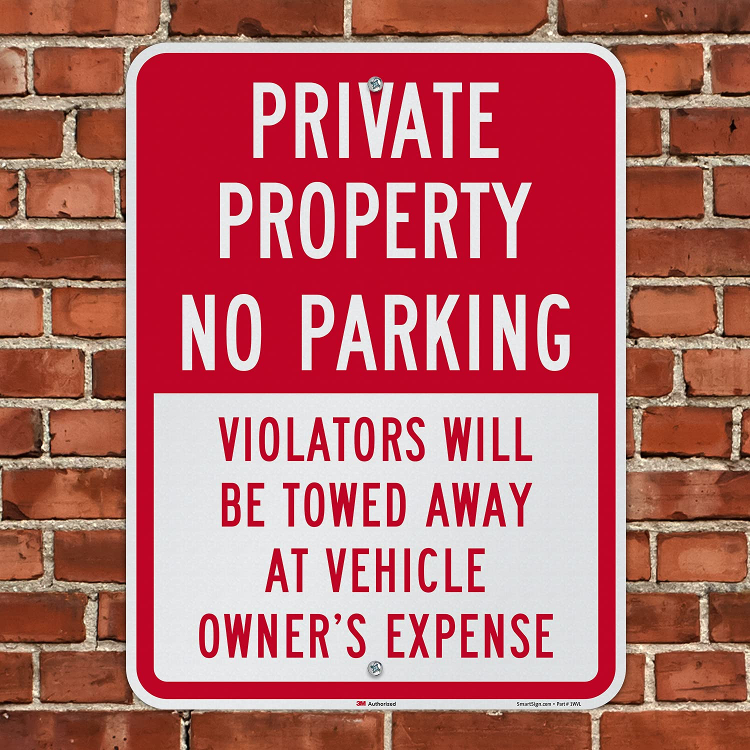 Private Property No Parking Sign – Reflective Aluminum 24×18 Inch