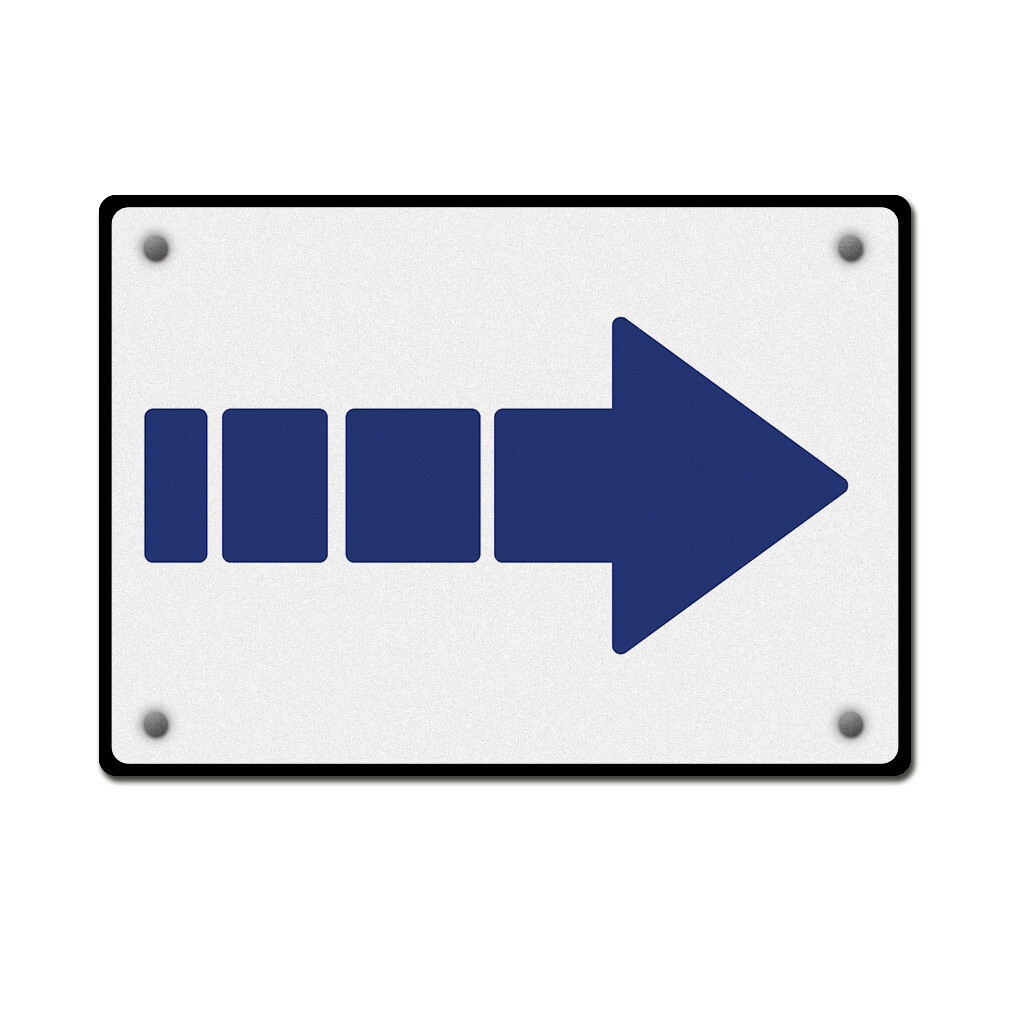 Horizontal Metal Sign Right Directional Acrylic Weatherproof Street Signage