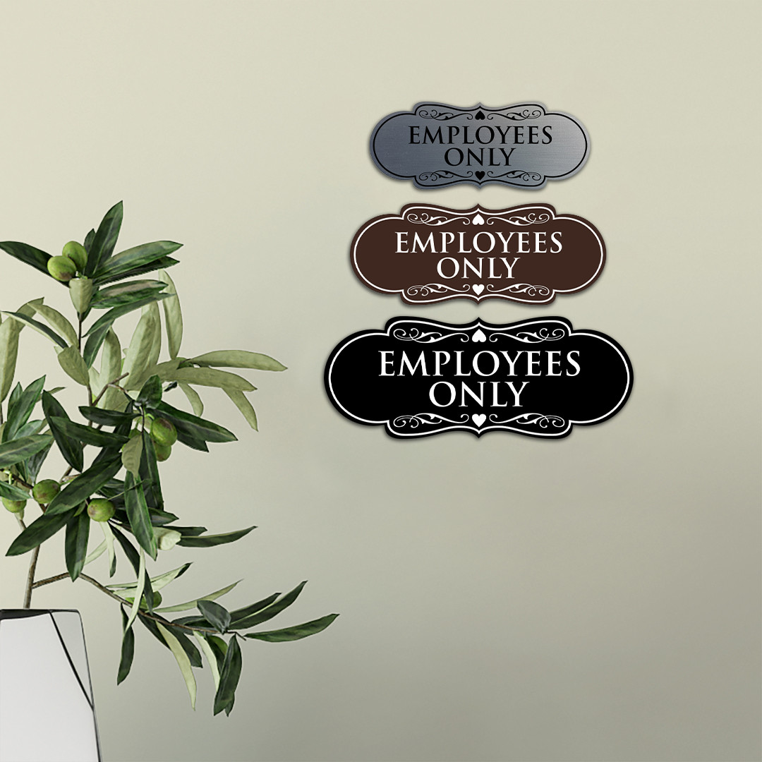 Designer EMPLOYEES ONLY Sign – Black / Gold – Medium