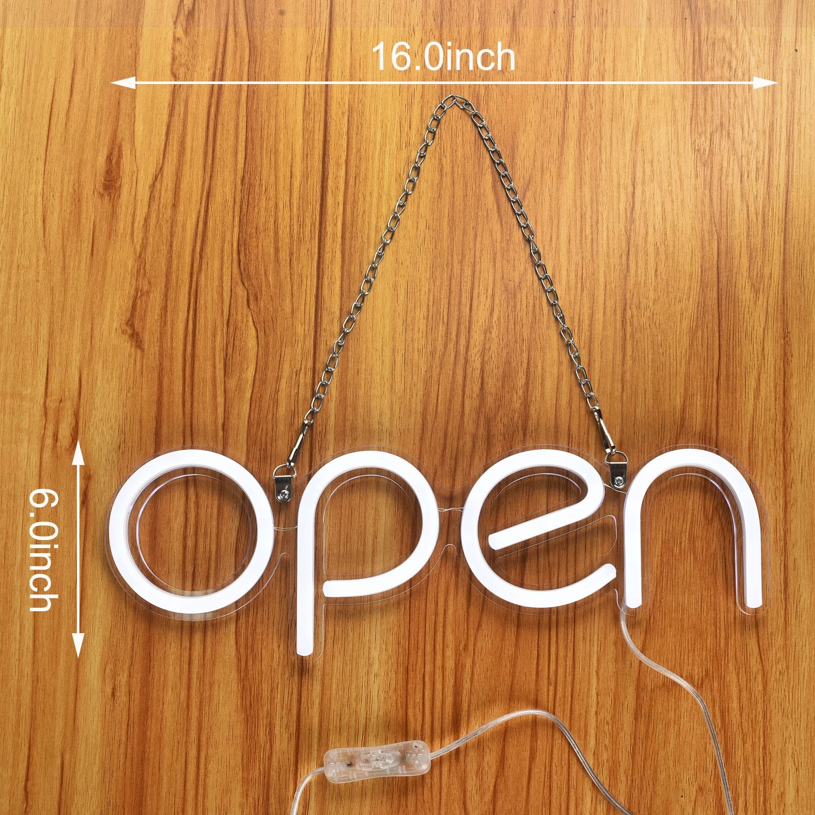 LED Open Sign,16×6 inch Open Signs for Business with Open Close Sign(White)