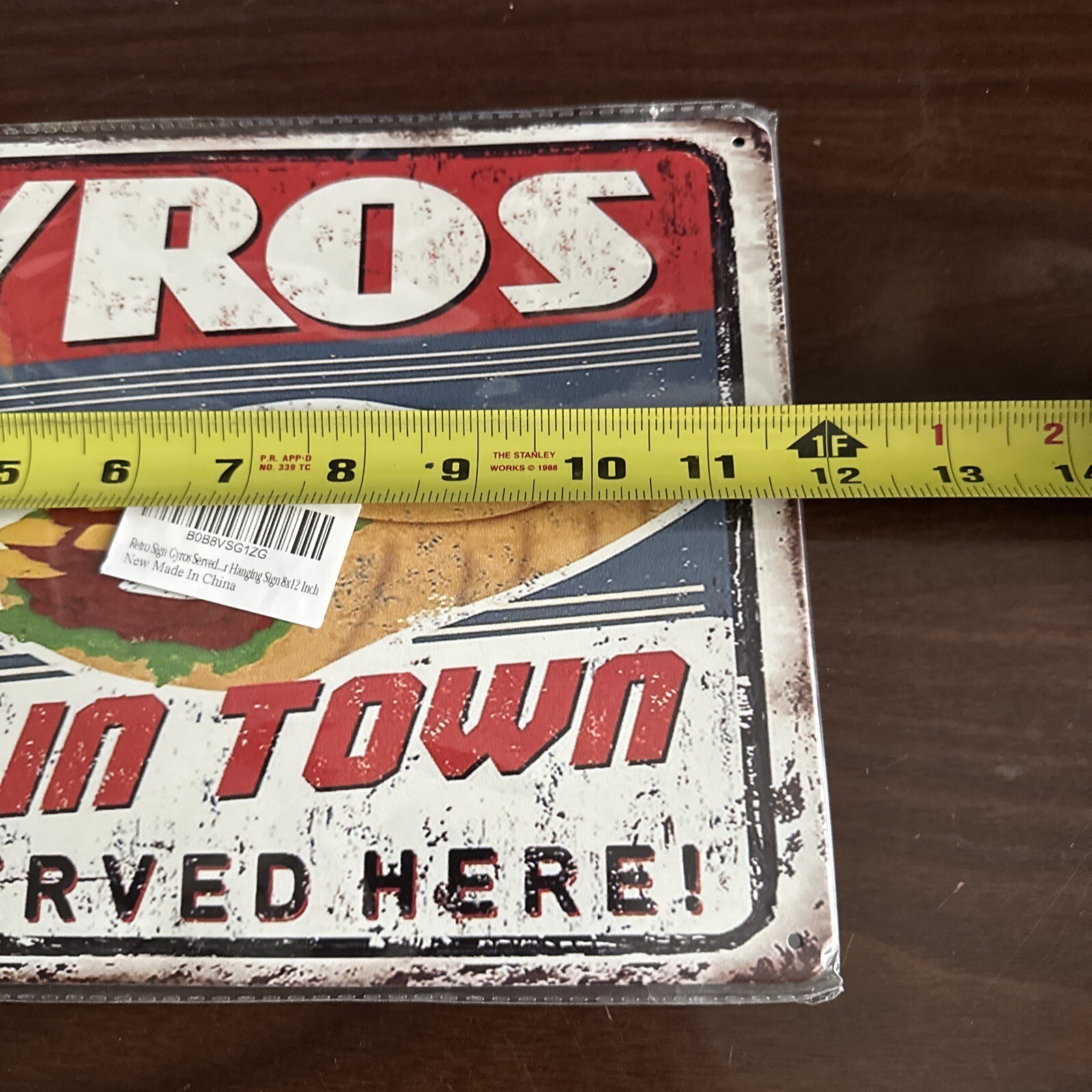 Gyros Best In Town Sold Here Aluminum Sign 12×8 Nostalgia