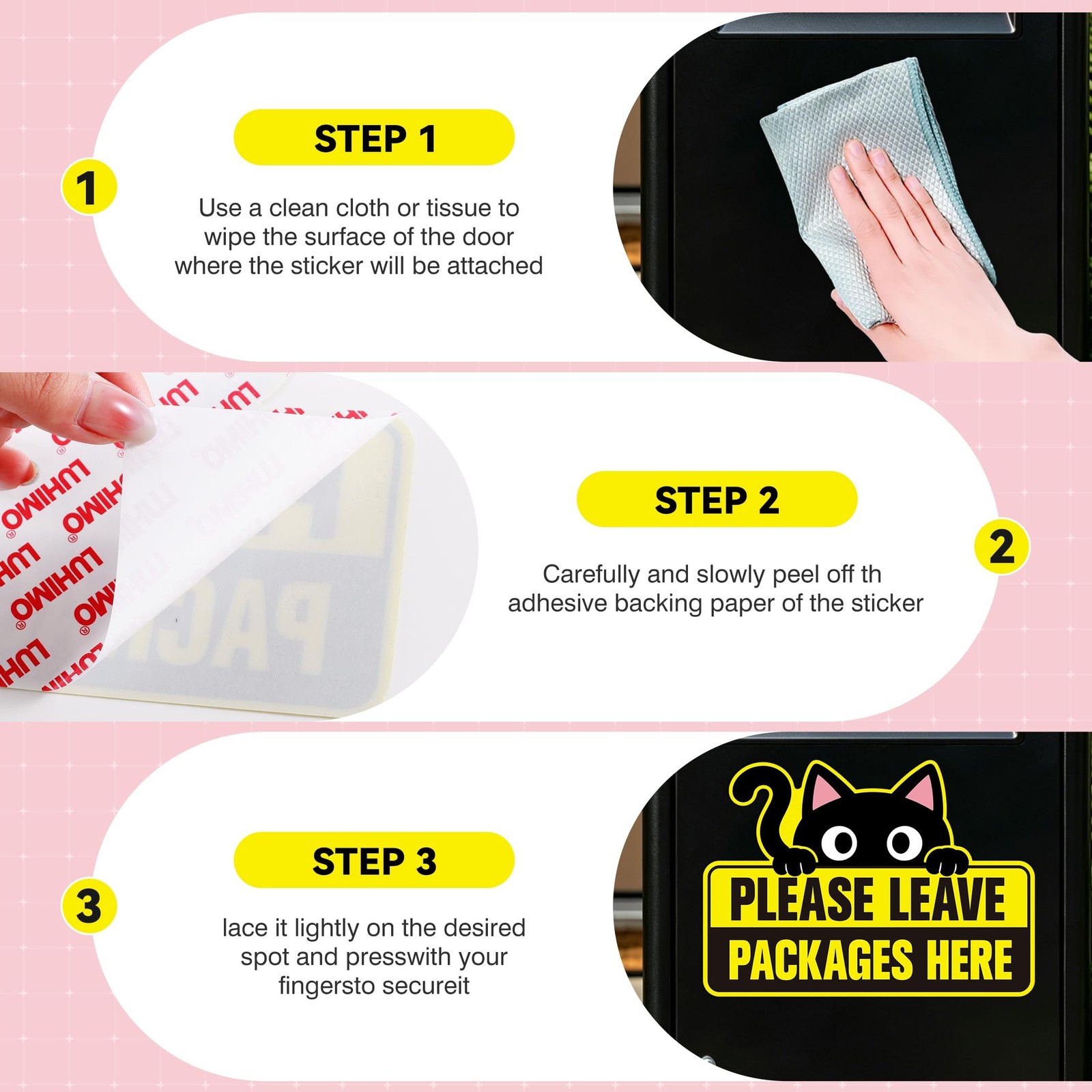 Please Leave Packages and Deliveries Here Sign,Self-Adhesive Waterproof and D…