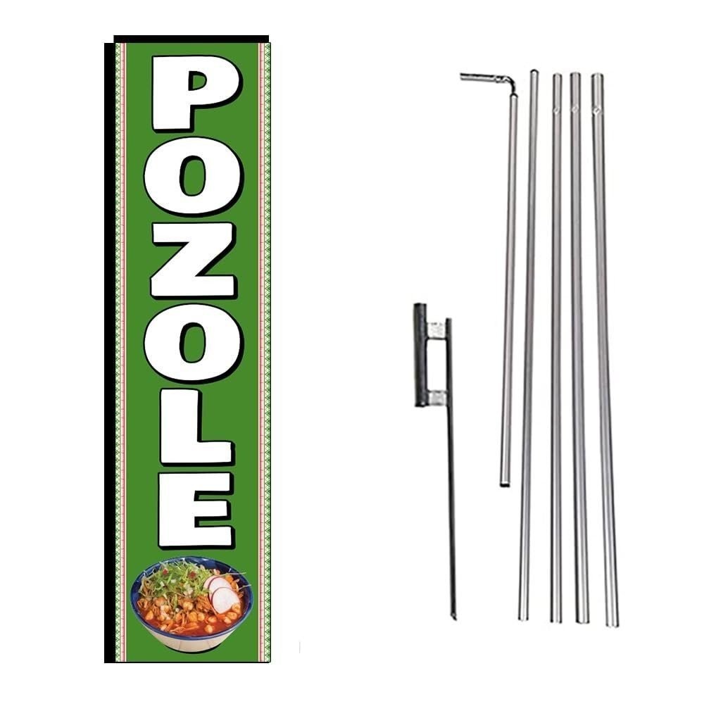 POZOLE Mexican Food Sign – Outdoor Advertising Rectangle Feather Banner…