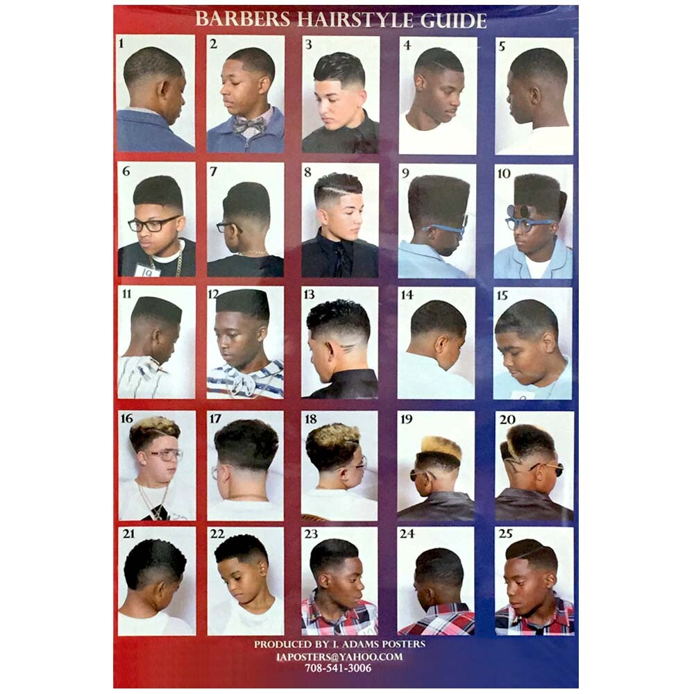 SI-25-2020BHB BARBER SALON BEAUTY SPA 24&Prime;X36&Prime; HAIR STYLE CUT DESIGN POSTER MEN