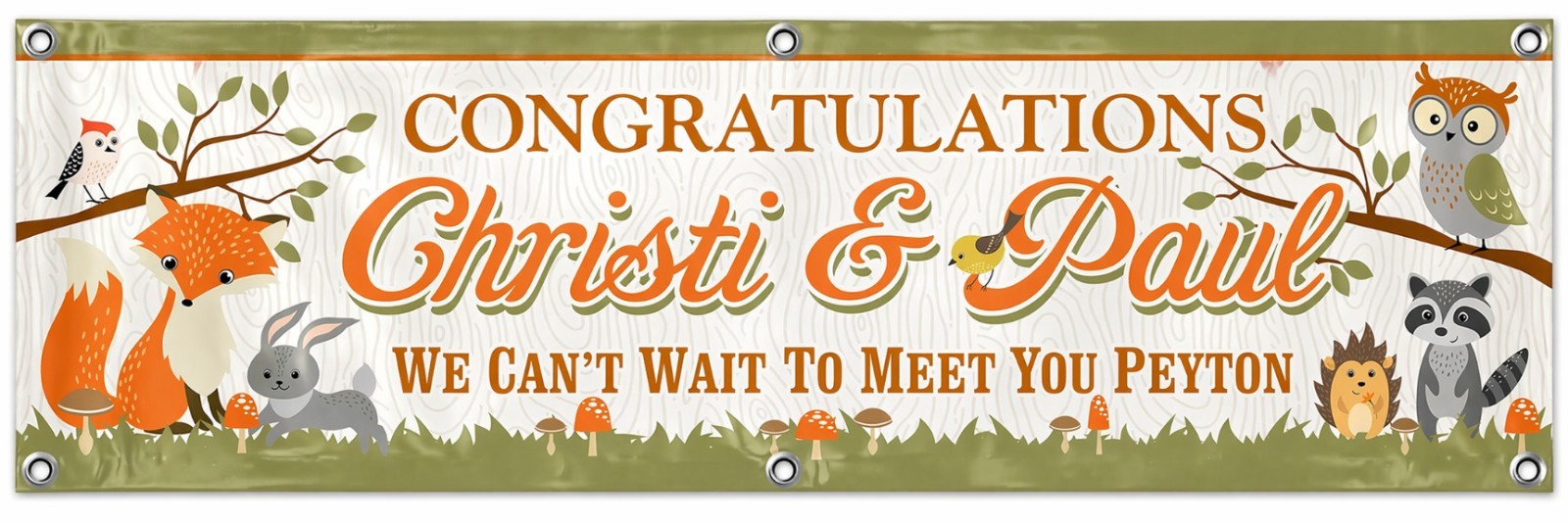 Personalized Birthday Banner Flamingo Palm Tree Sign – 15oz Heavy Duty