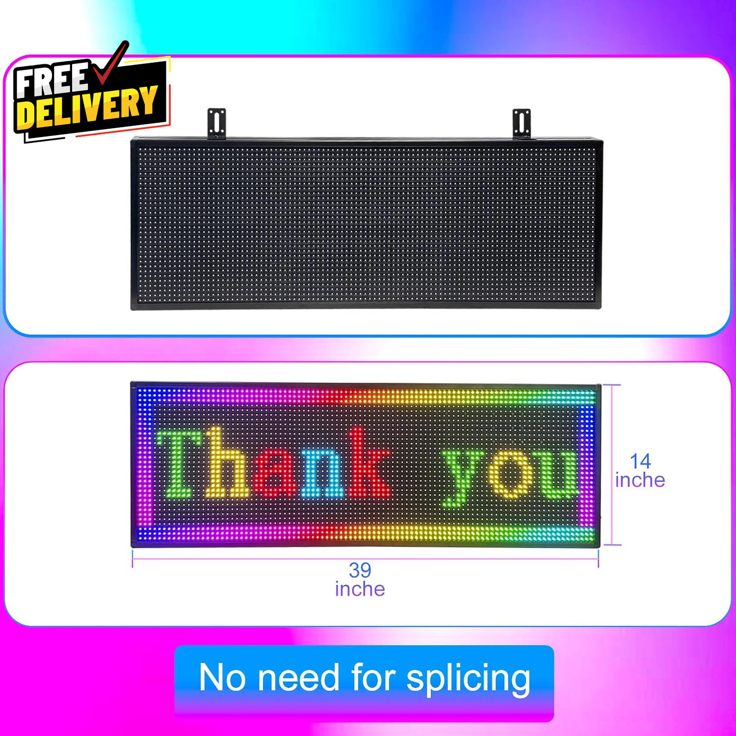 26×14 Programmable Scrolling LED Sign Waterproof Digital Display Board for Wall…