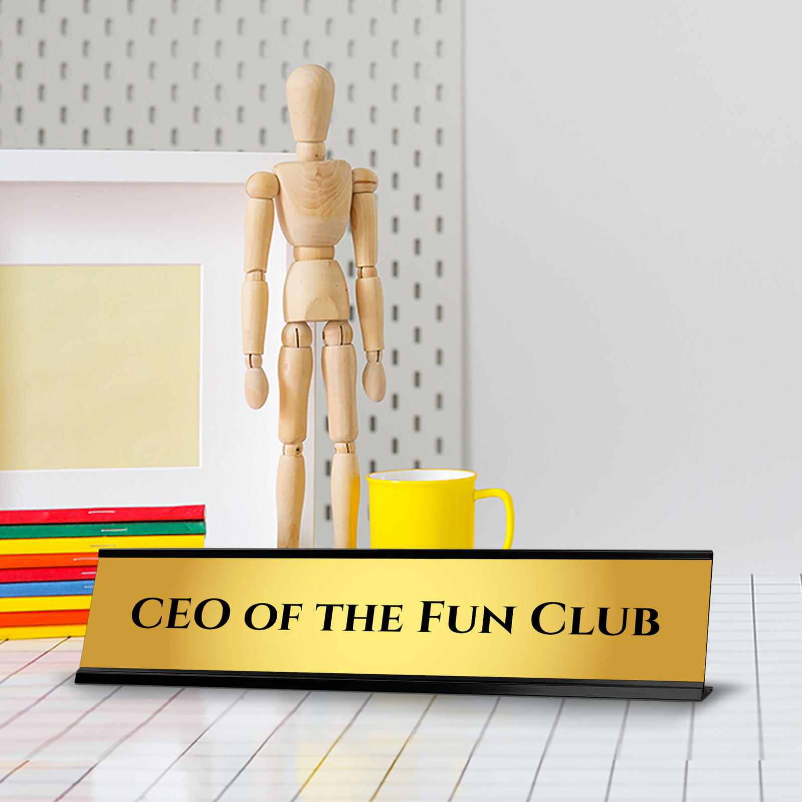 CEO Of The Fun Club 2 x 10&Prime; Desk Sign | Funny Home & Office Decor