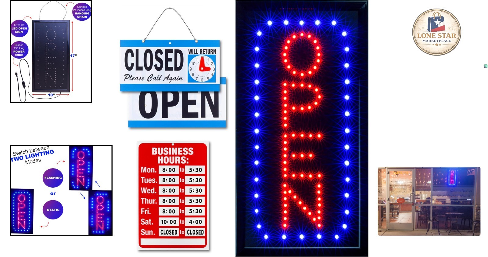 Attractive LED Open Sign with Flashing Mode for Businesses – 1-