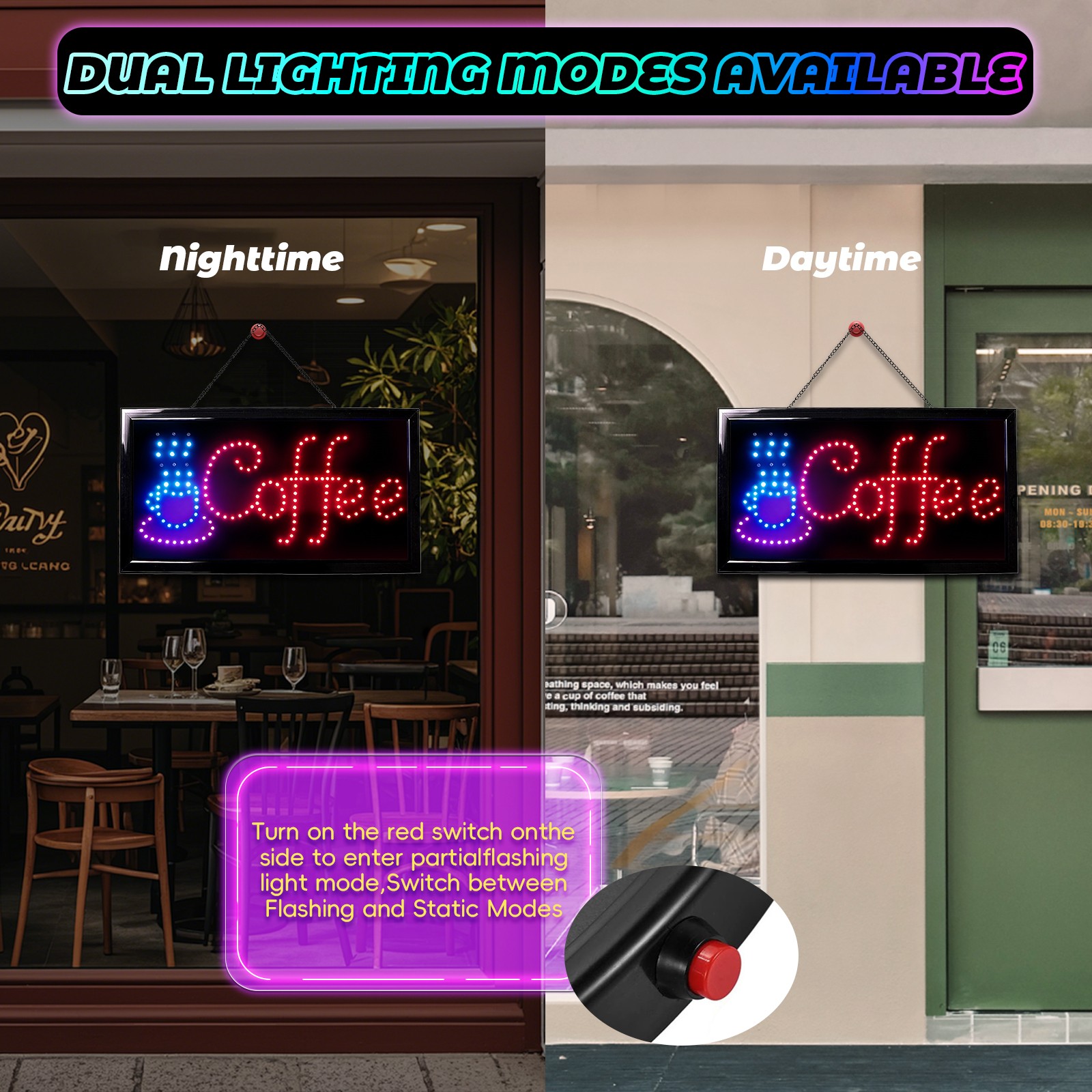19&Prime; x 10&Prime; LED Neon Ultra Bright Light Business Display for Restaurant Store Shop