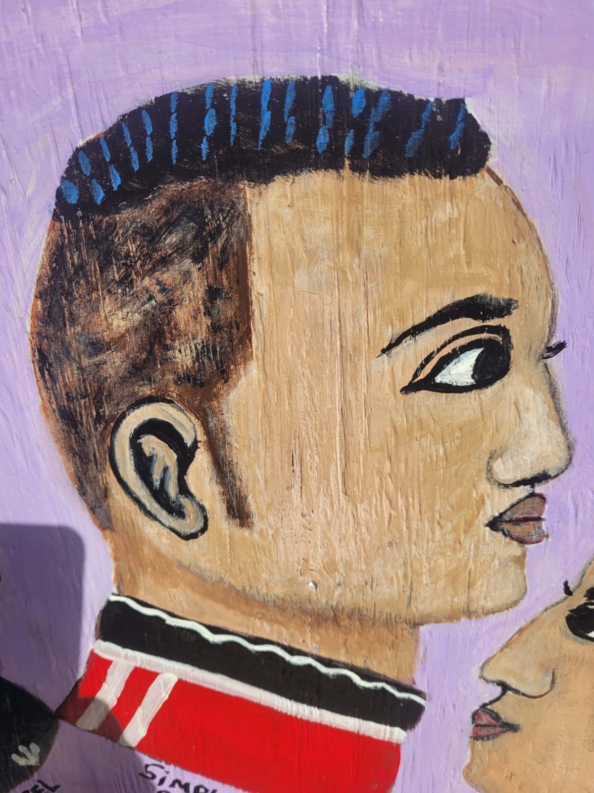 Barber Shop African Haircut Sign Advertising Painting On Wood Display Big 24×21