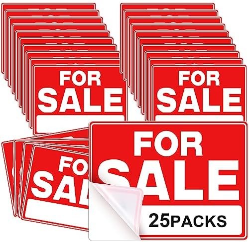 Seajan 25 Pcs for Sale Signs for Car 9 x 12 Inches Auto Sales Signs Vehicle, Hou