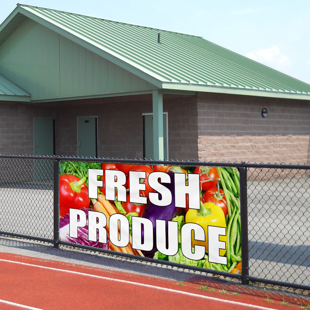 Vinyl Banner Multiple Sizes Fresh Produce Farmer&rsquo;s Market Food Fair Business