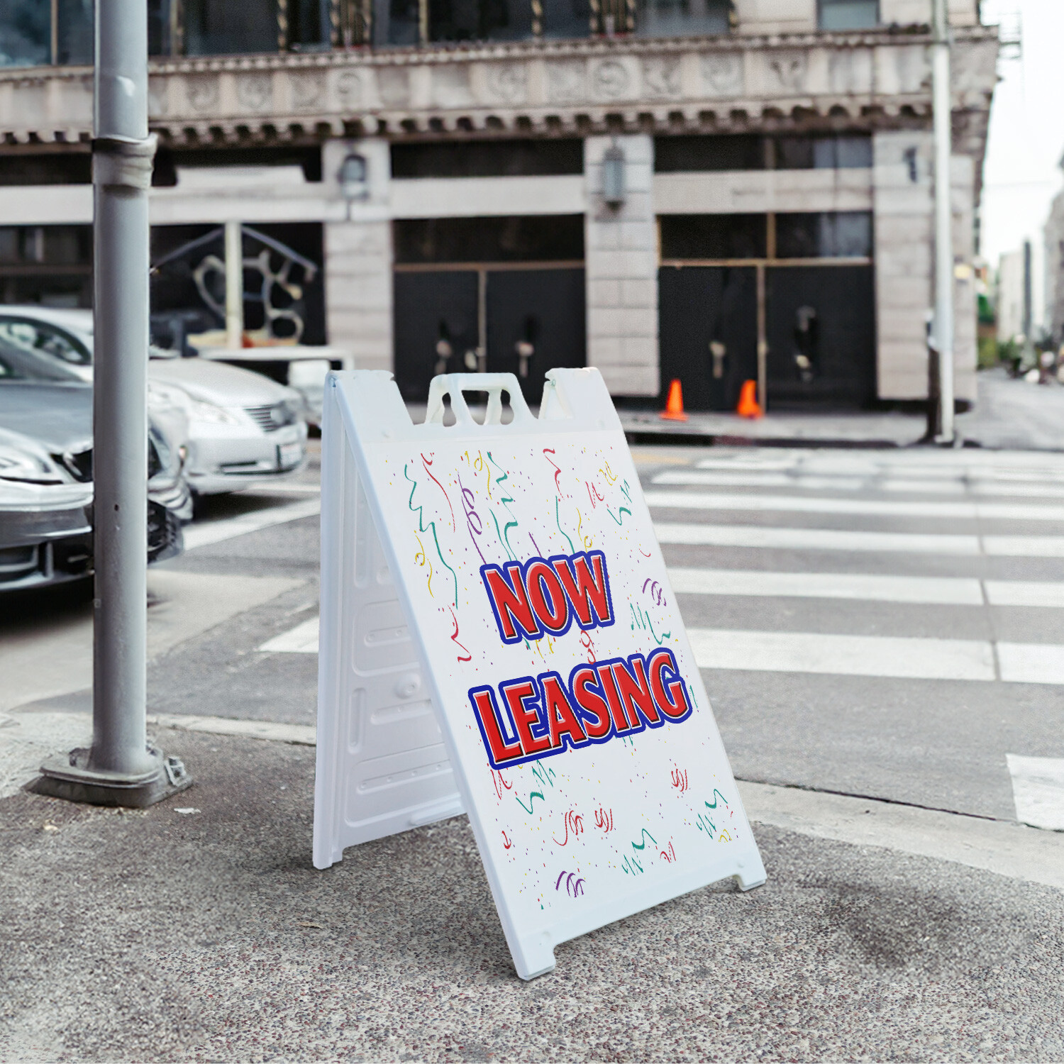 A-frame Sidewalk Now Leasing 24&Prime; x 36&Prime; Double Sided A-Frame Sidewalk Sign