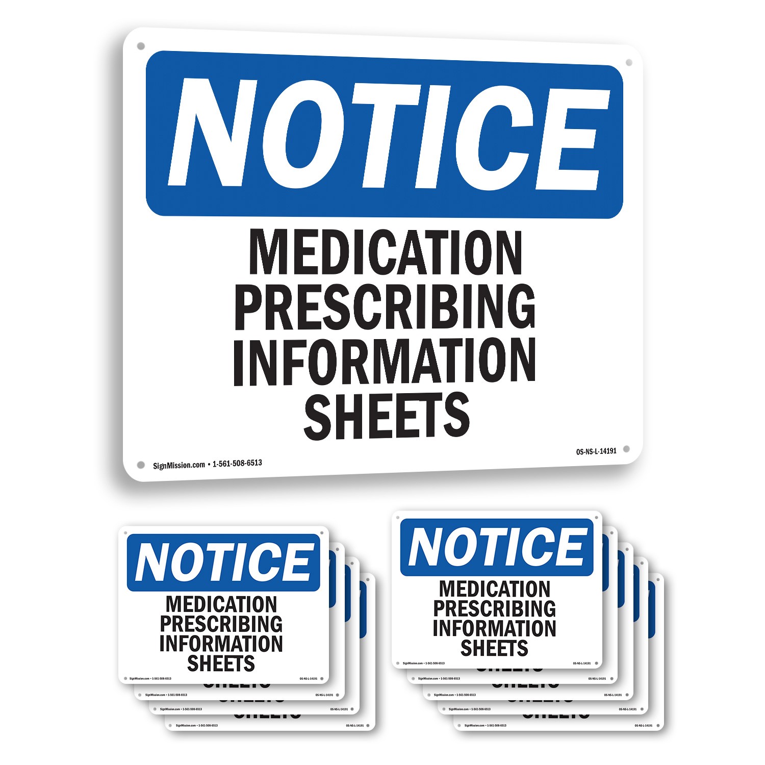 Medication Prescribing Information Sheets OSHA Notice Sign, Decal 5 or 10 Pack