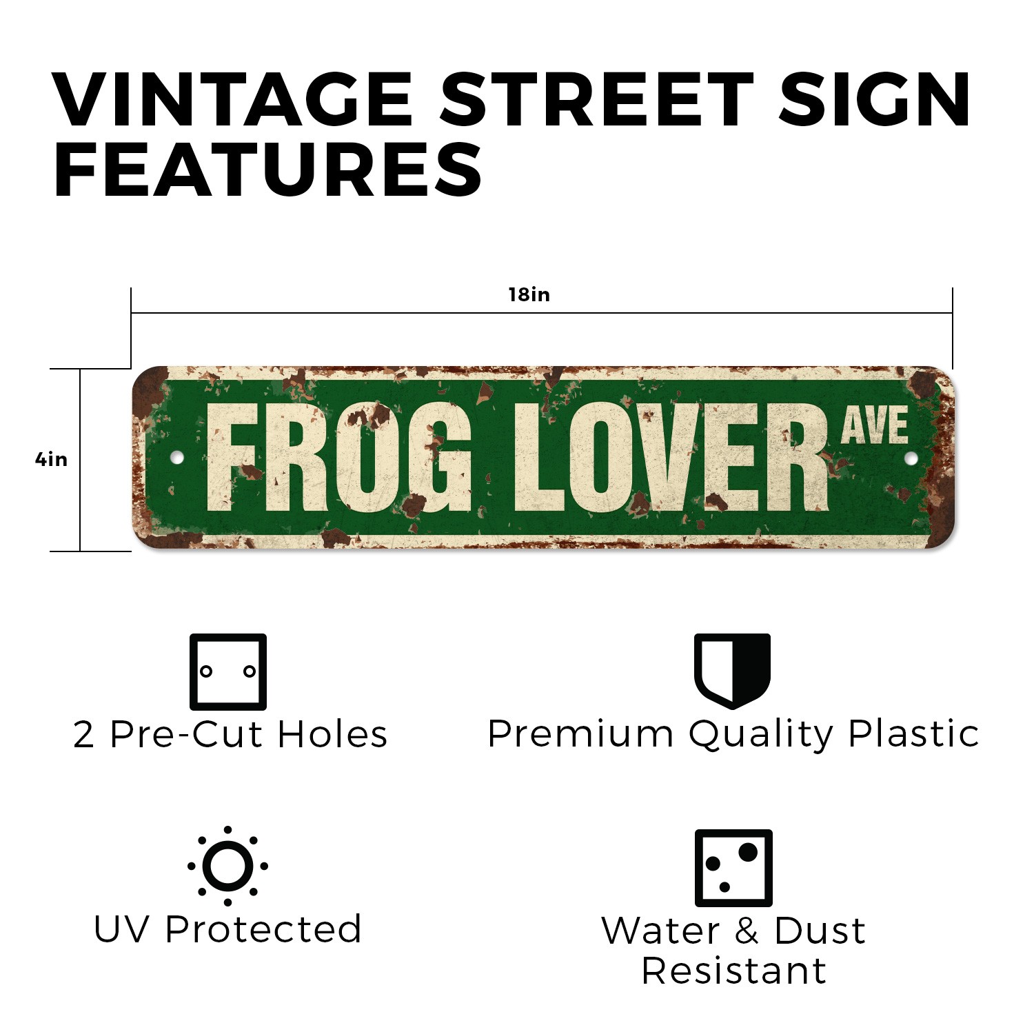 FROG LOVER Vintage Style Street Sign green amphibian collectible toad collector