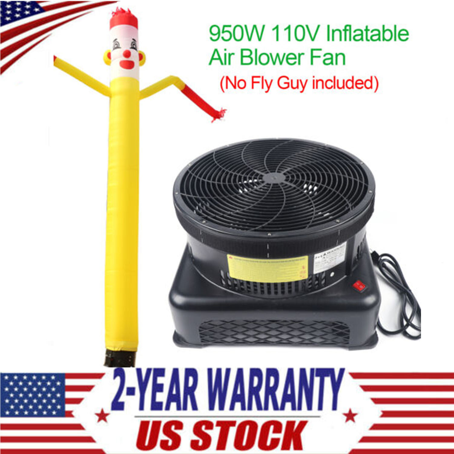 17.7&Prime; Air Blower Fan Fit Inflatable Wind Dancer Tube Man Fly Guy Sky Puppet 950W